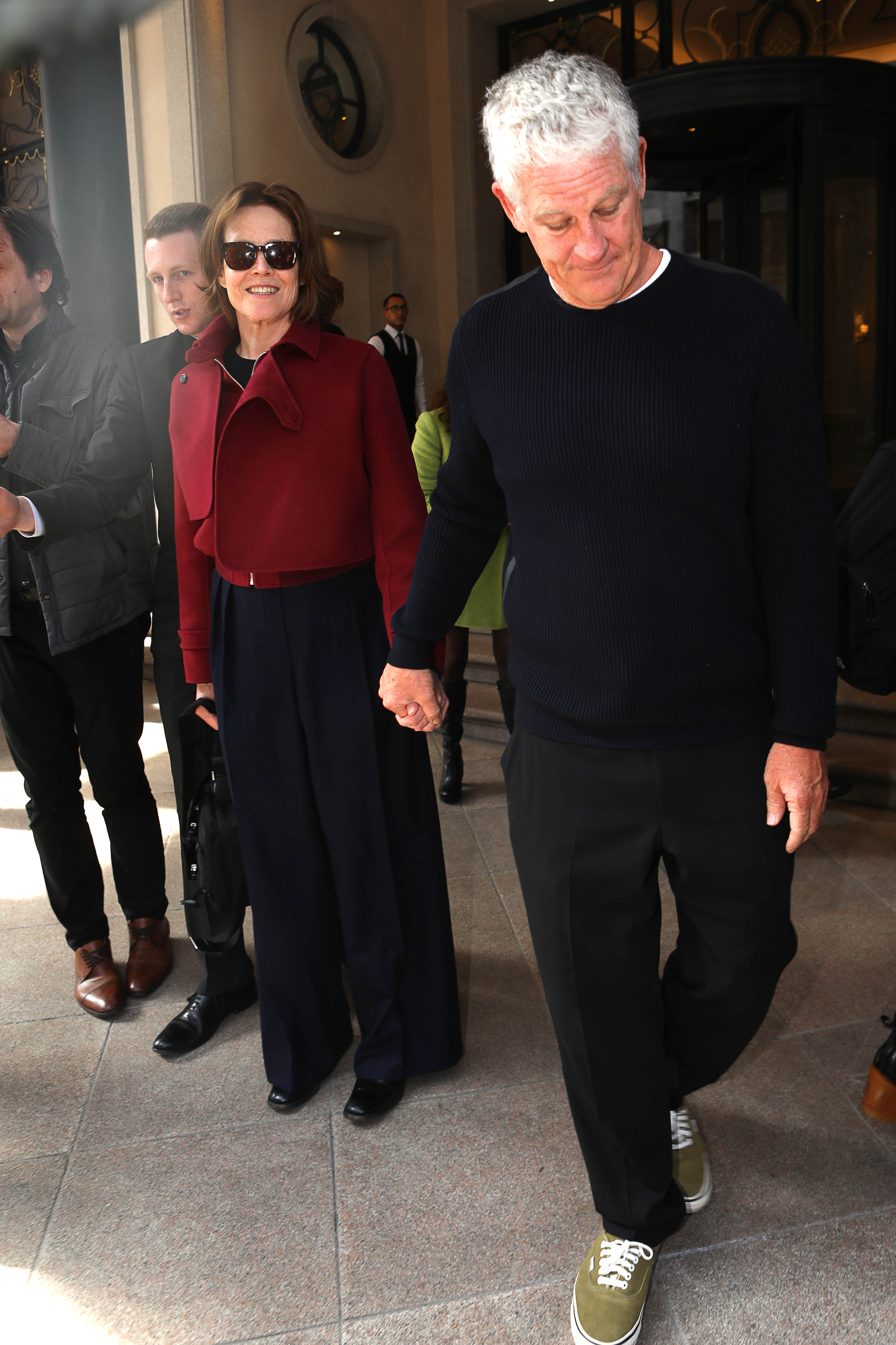 Sigourney Weaver with her husband, Jim Simpson, during Milan Fashion Week Fall/Winter 2020-2021 on February 23, 2020, in Milan, Italy | Source: Getty Images