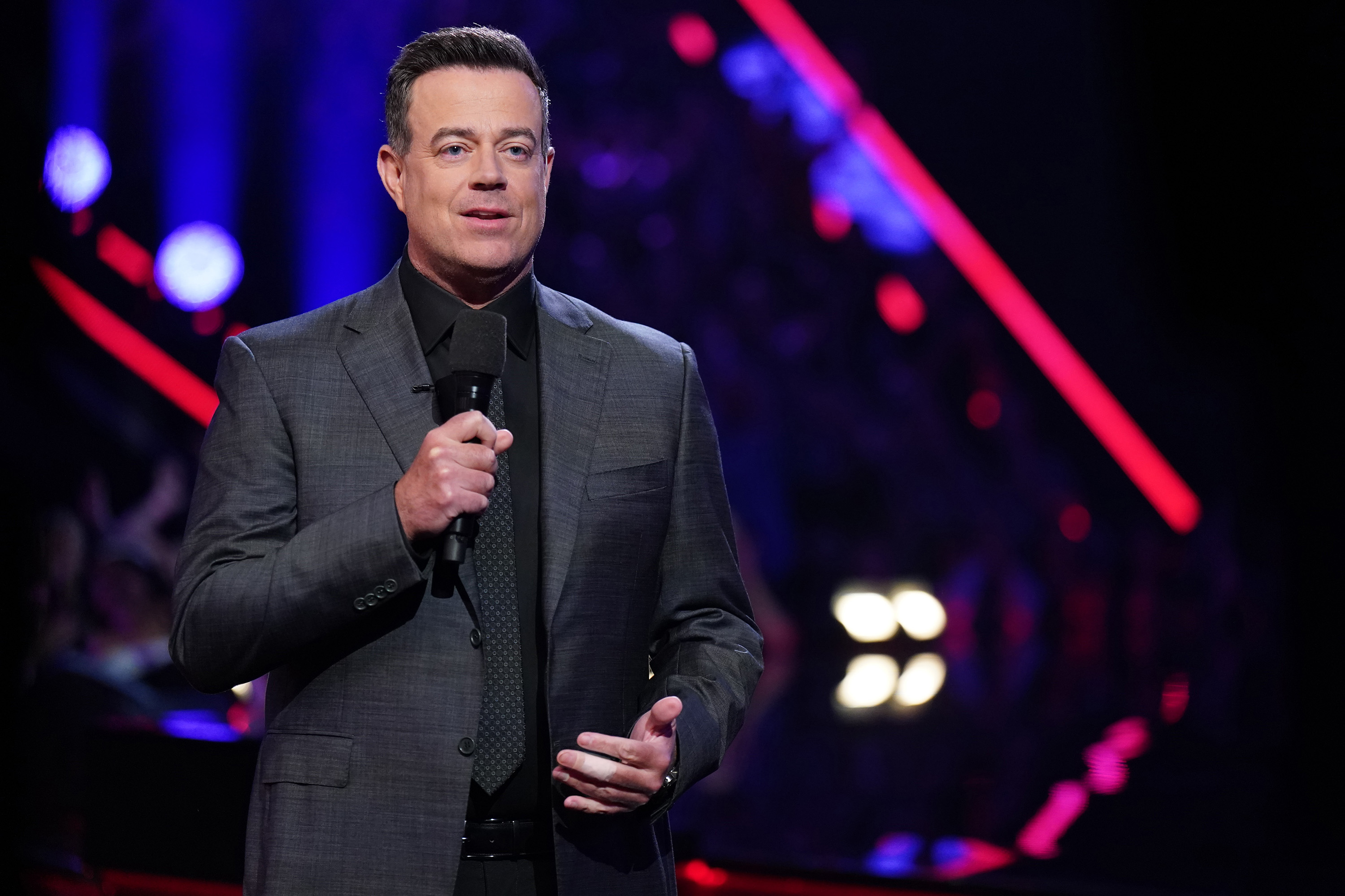 Carson Daly during an episode of Season 27 of "The Voice" in 2025. | Source: Getty Images