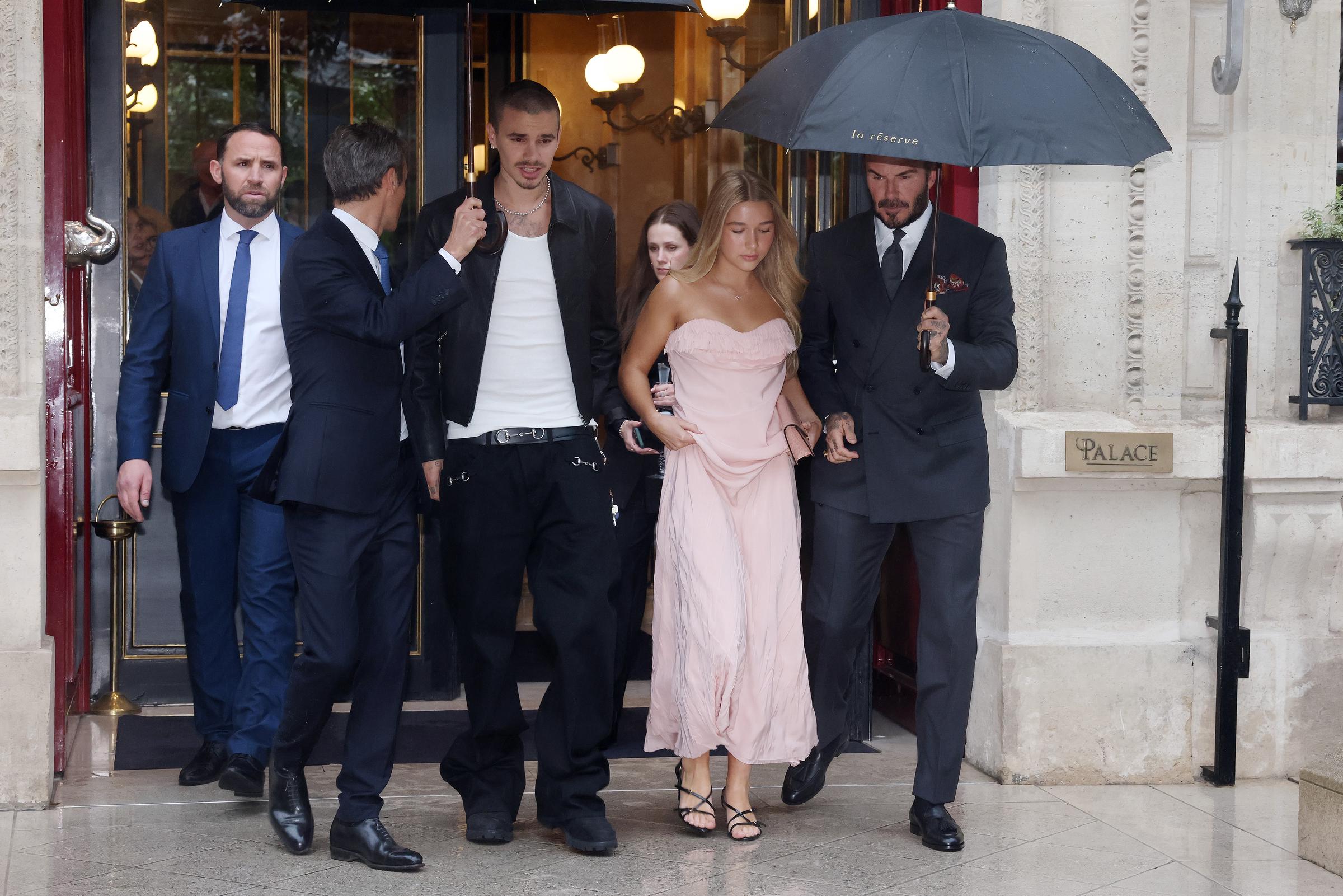 David Beckham, Romeo Beckham and Harper Beckham | Source: Getty Images