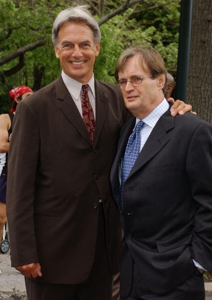 Mark Harmon (L) and David McCallum arrive for the "CBS Upfront Previews 2003-2004" May 14, 2003, at Tavern on the Green in New York City. | Source: Getty Images.