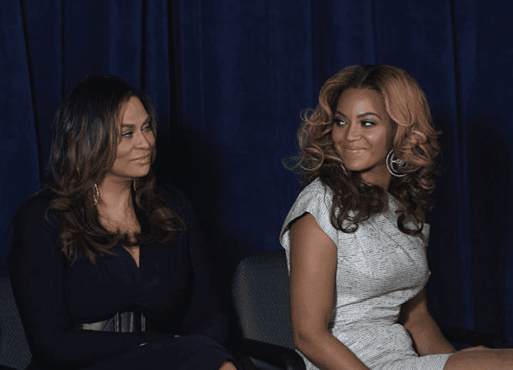 Beyoncé and her mother Tina Knowles speak on stage at the unveiling of the Beyoncé Cosmetology Center, on March 5, 2010, New York City | Source: Getty Images (Photo by Bennett Raglin/WireImage)