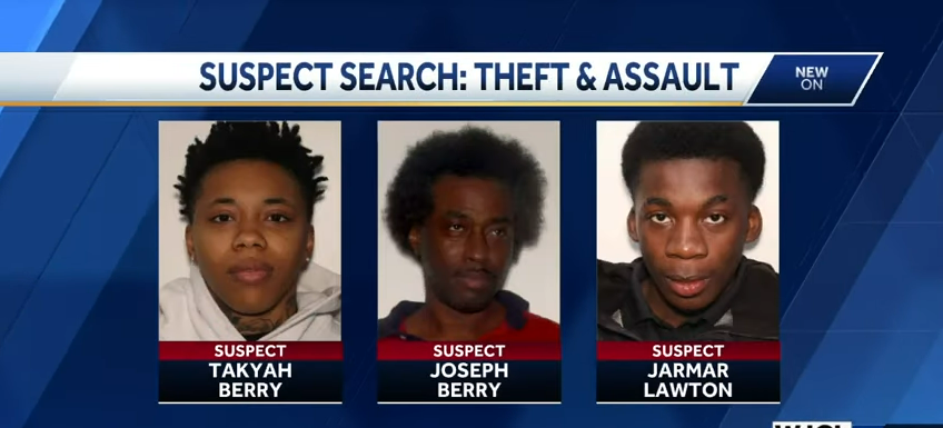 Die drei Verdächtigen, Takyah Berry, Joseph Berry und Jarmar Lawton | Quelle: Youtube.com/WJCL News