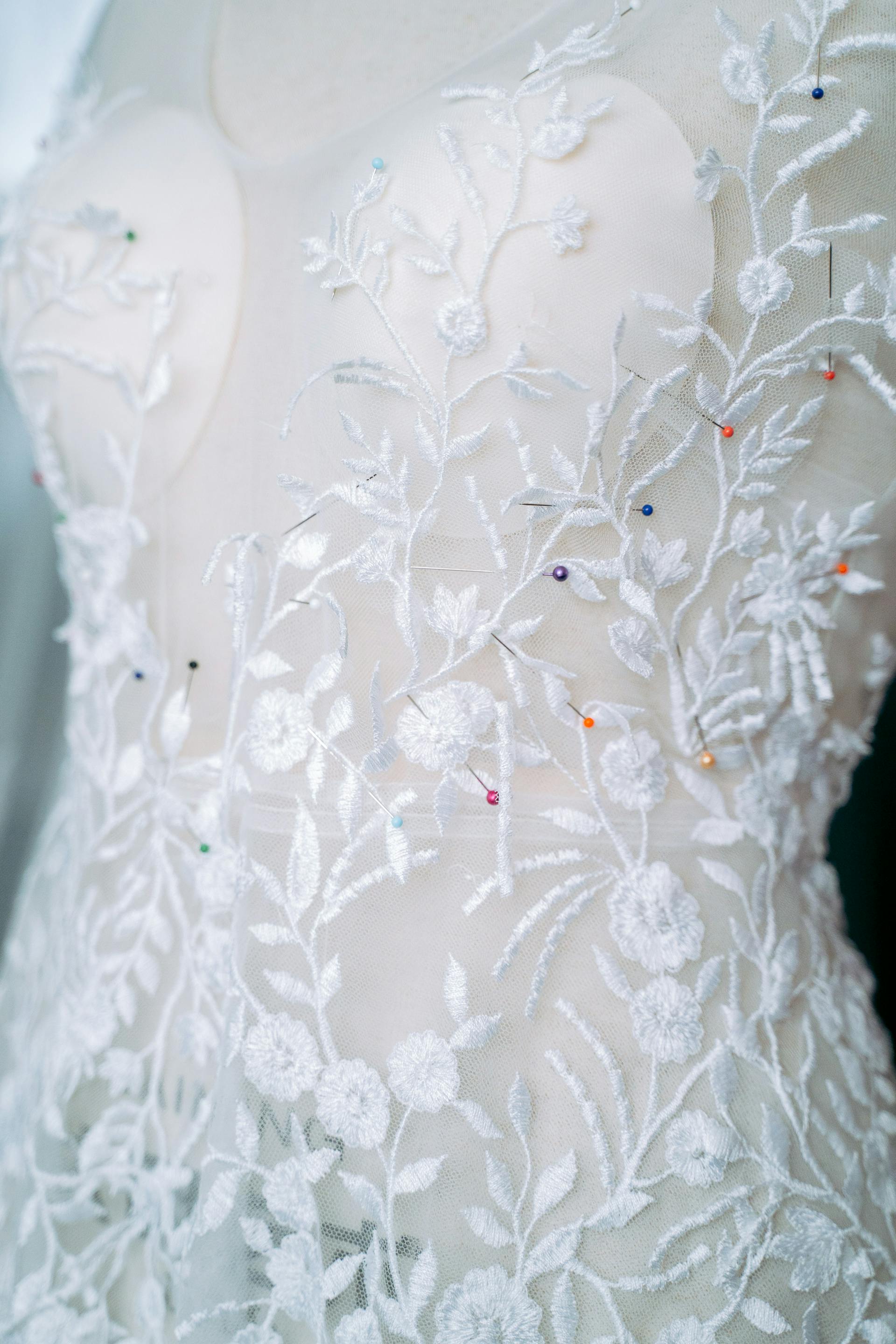 A close-up shot of a wedding dress | Source: Pexels