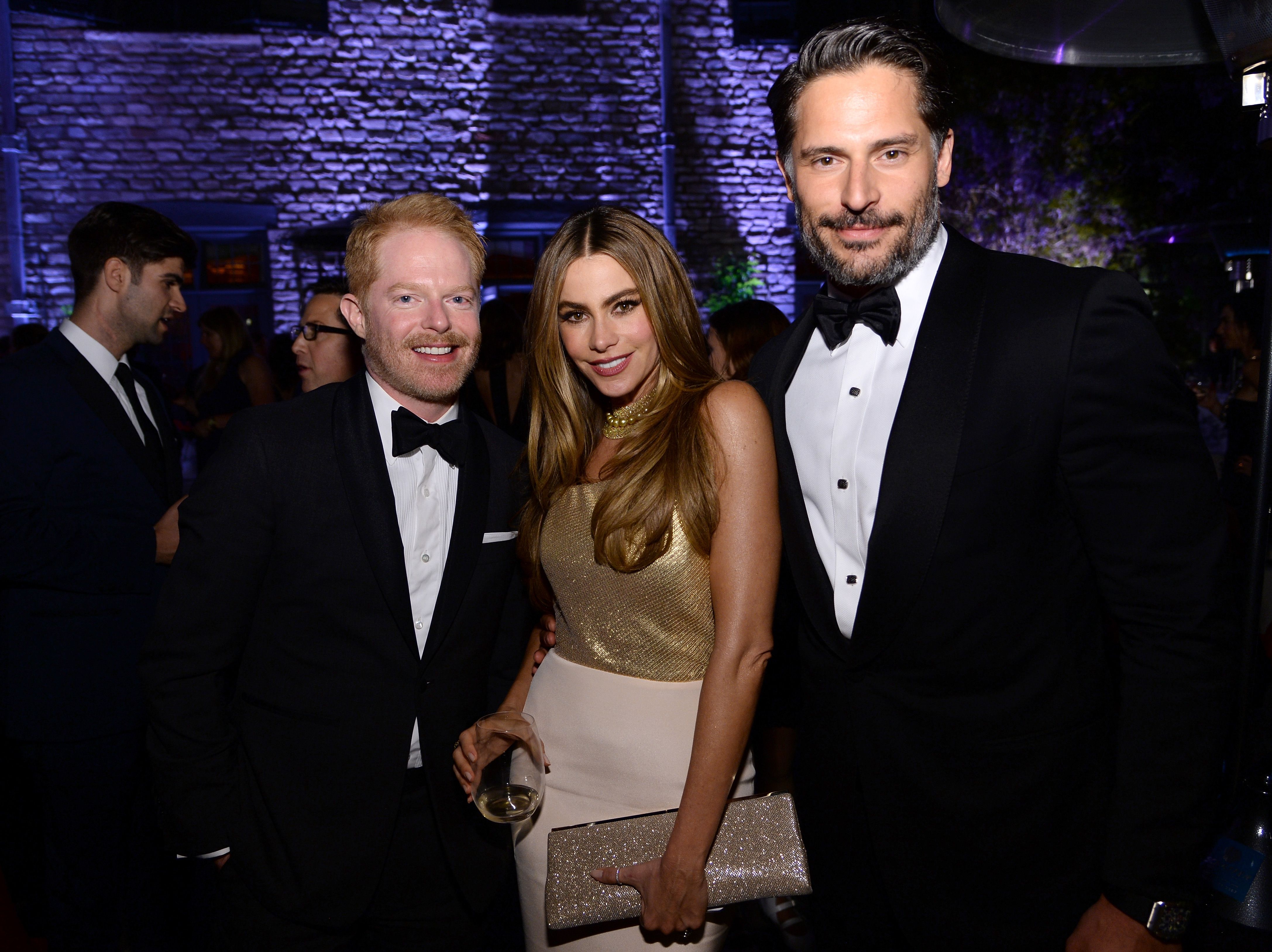 Jesse Tyler Ferguson, Sofia Vergara and Joe Manganiello at the Bloomberg & Vanity Fair cocktail reception in May 2014 in Washington, DC | Source: Getty Images