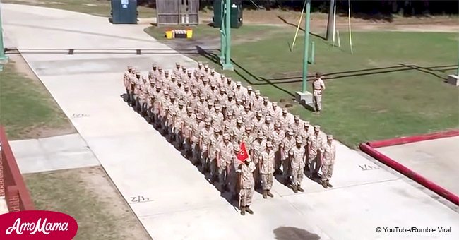 Video of marine platoon performing trick drill goes viral