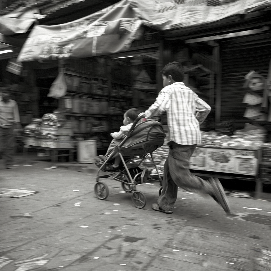 A boy running away | Source: Midjourney