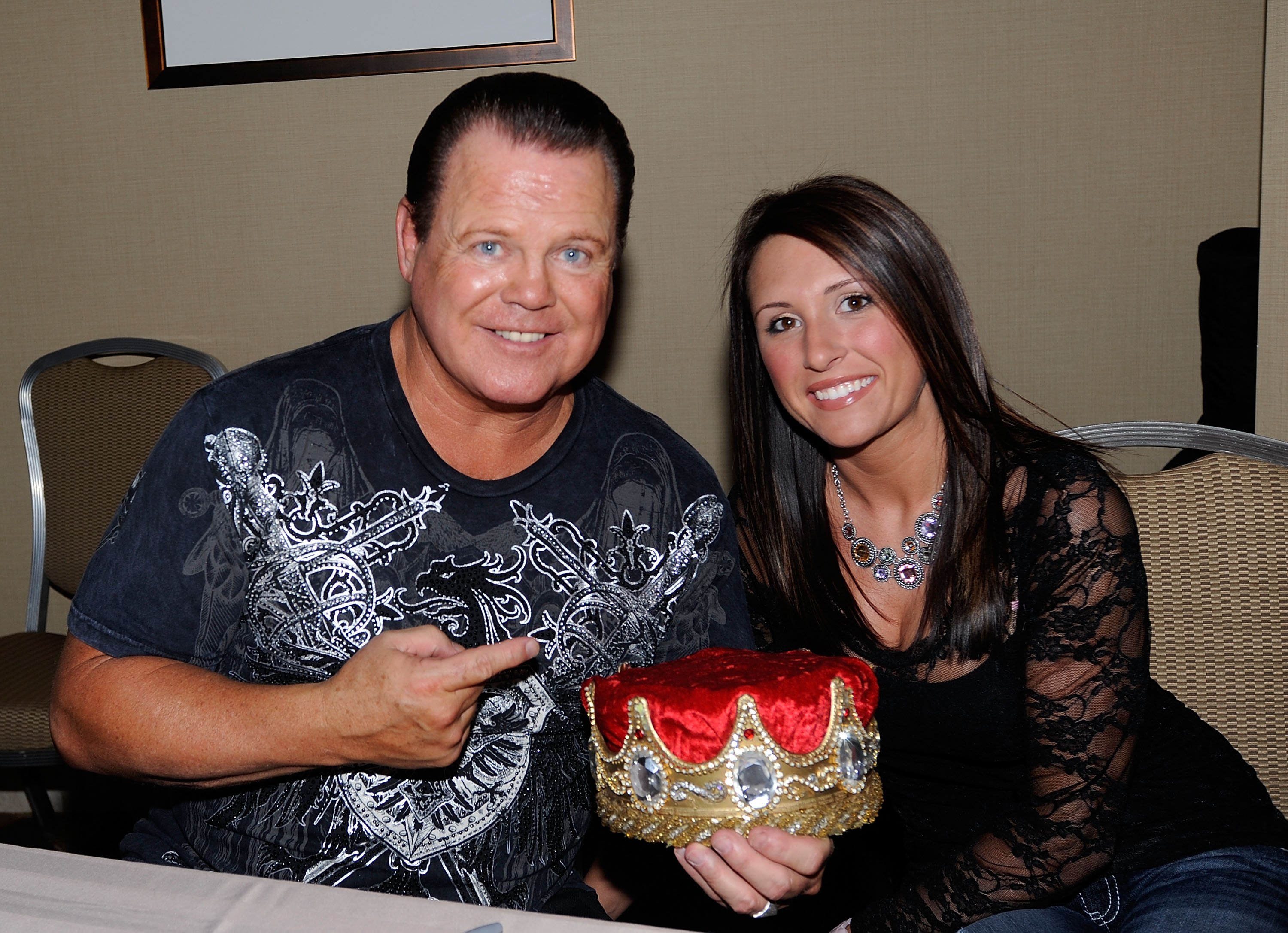 Jerry "The King" Lawler and Lauryn McBride at Sheraton Parsippany Hotel on April 26, 2013, in Parsippany, New Jersey. | Source: Getty Images