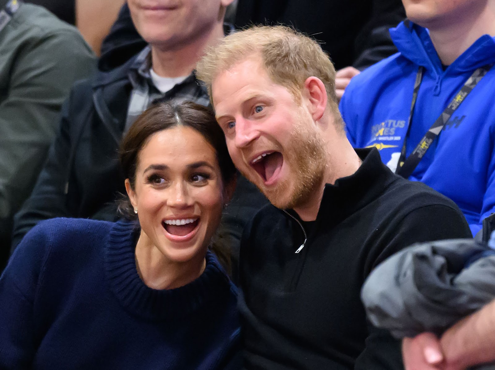 Duchess Meghan and Prince Harry make funny faces during a wheelchair basketball match | Source: Getty Images