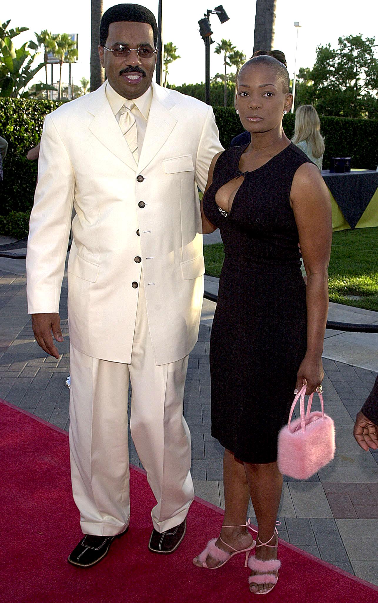 Steve Harvey and Mary arrive at the premiere of Spike Lee's new film "The Original Kings of Comedy" in Hollywood, CA, on August 10, 2000. I Source: Getty Images