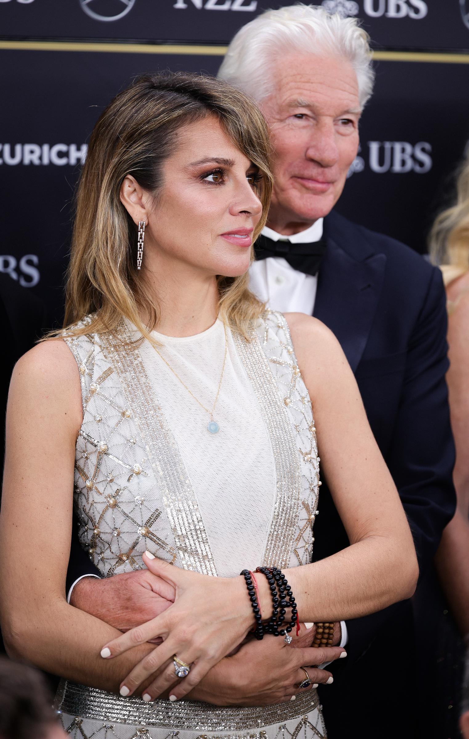 Alejandra Silva and Richard Gere attend the "Wisdom of Happiness" green carpet at Corso in Zurich, Switzerland | Source: Getty Images