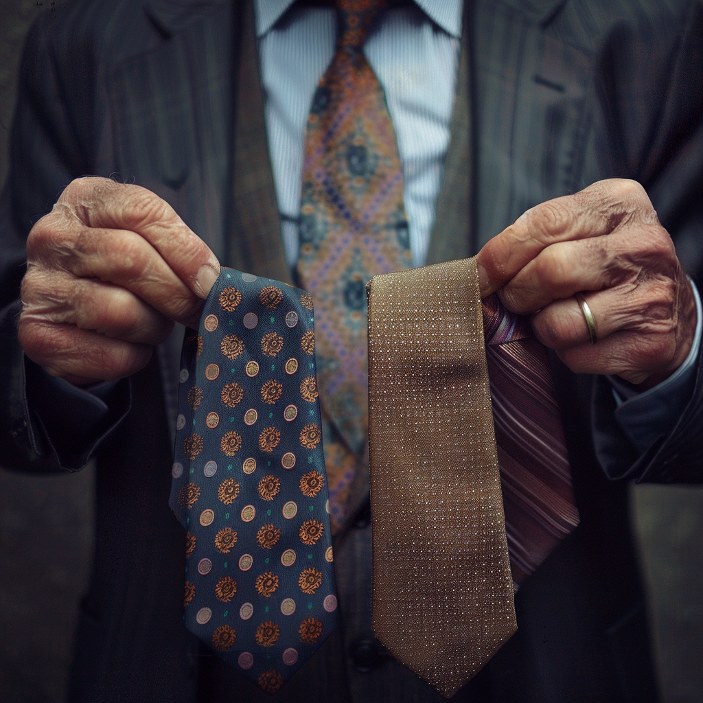 A man holding ties | Source: Midjourney