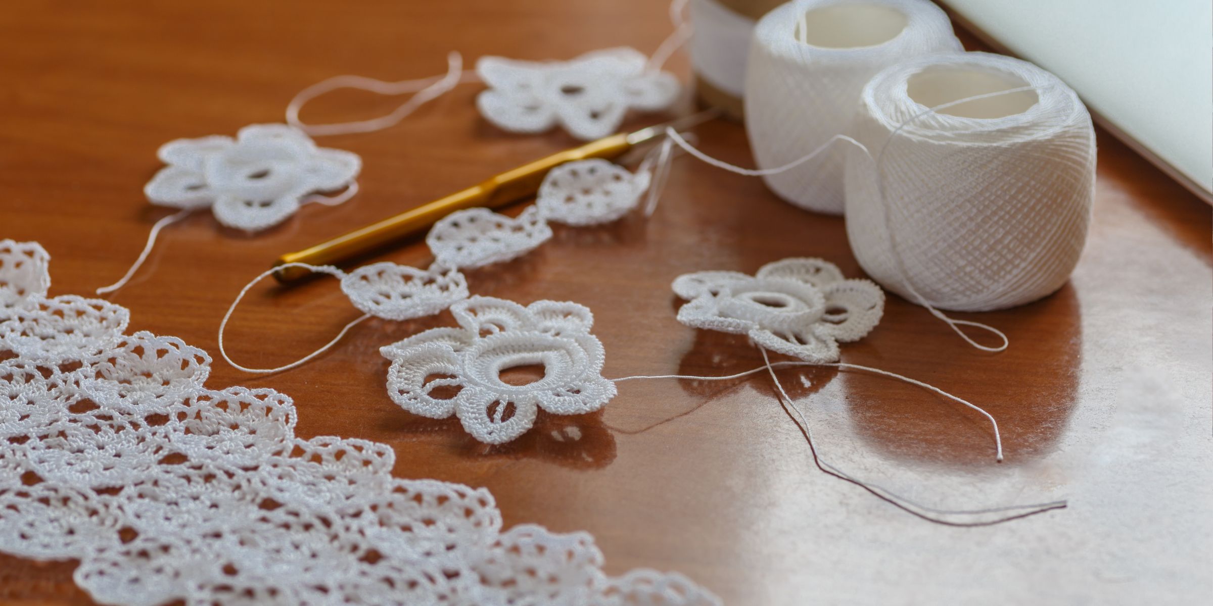 Lace roses and crochet accessories | Source: Shutterstock