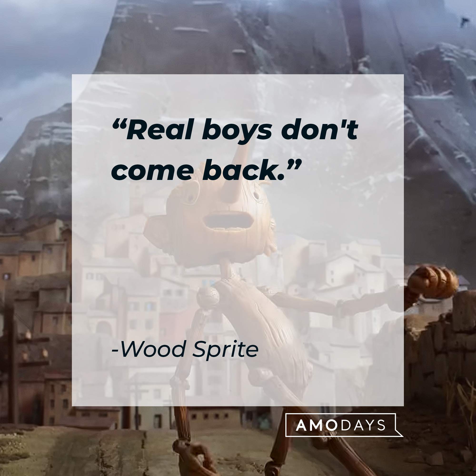Wood Sprite's quote: "Real boys don't come back." | Image: AmoDays