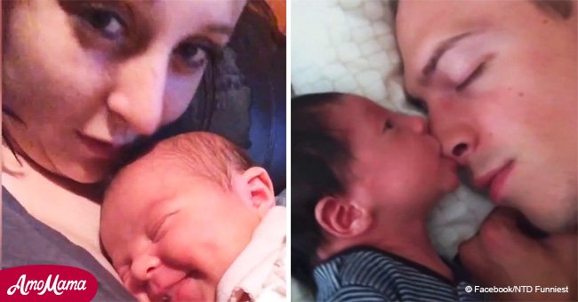 Video compilation shows how newborns react to their parents