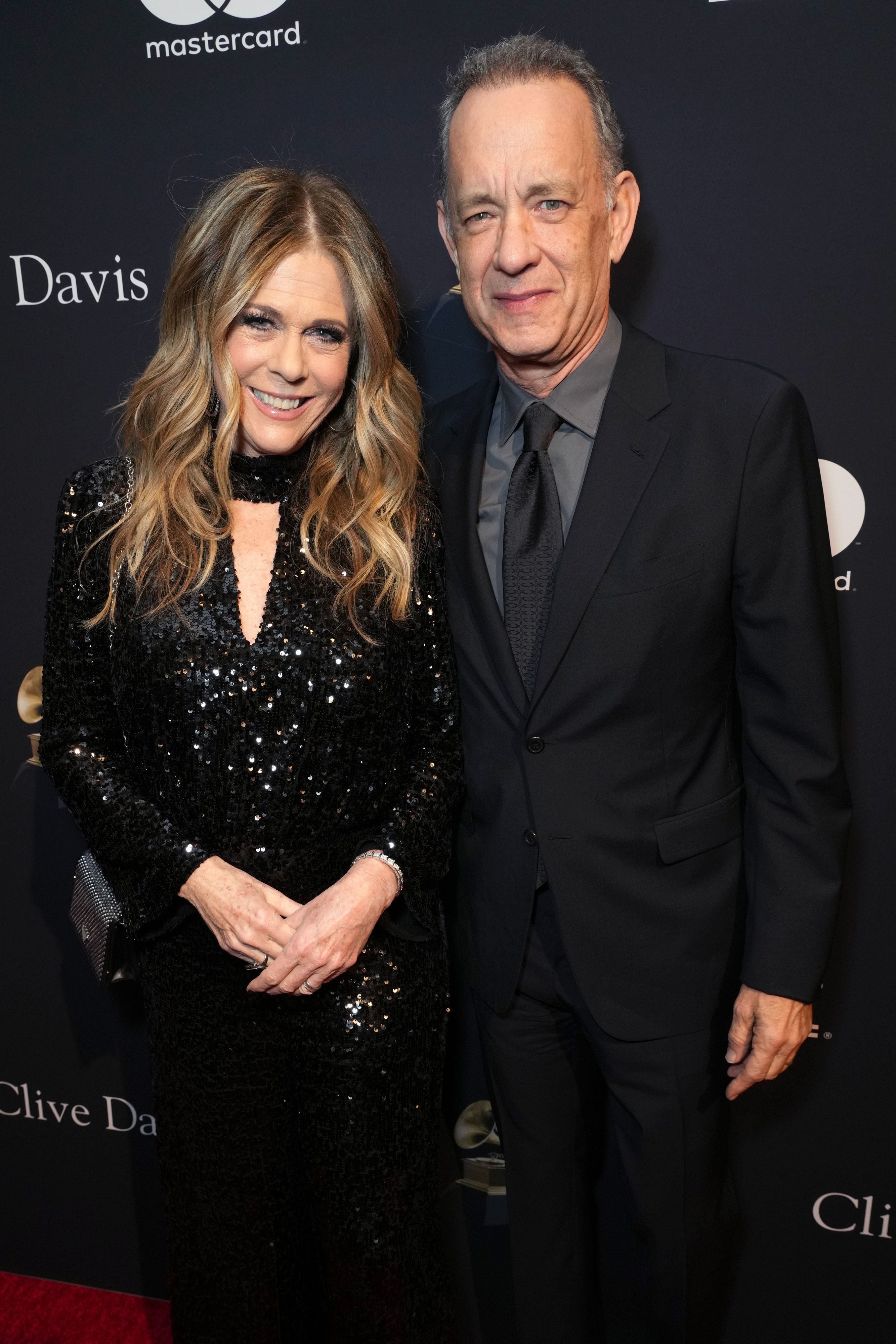 Rita Wilson and Tom Hanks at the Pre-Grammy Gala & Salute to Industry Icons Honoring Julie Greenwald and Craig Kallman on February 4, 2023, in Los Angeles, California | Source: Getty Images