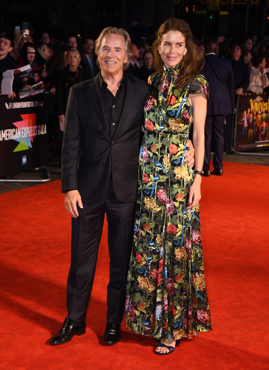 Don Johnson and Kelley Phleger attends the "Knives Out" European Premiere. | Source: Getty Images