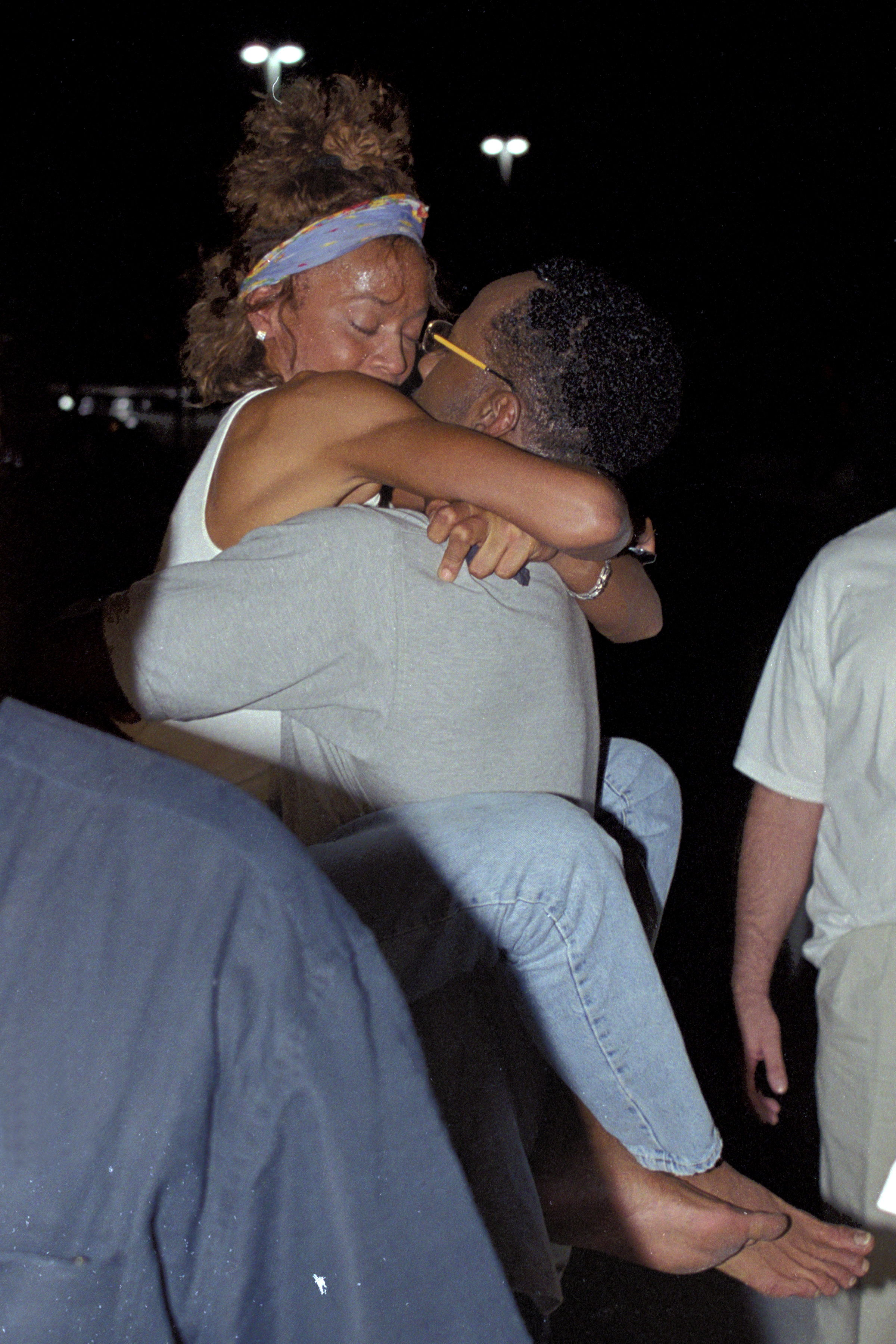 Whitney Houston and Bobby Brown are sighted after Bobby's release from jail in Fort Lauderdale, Florida on July 7, 2000. | Source: Getty Images