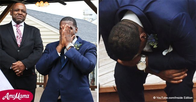 Groom breaks down in tears when he sees bride walking down the aisle for the first time