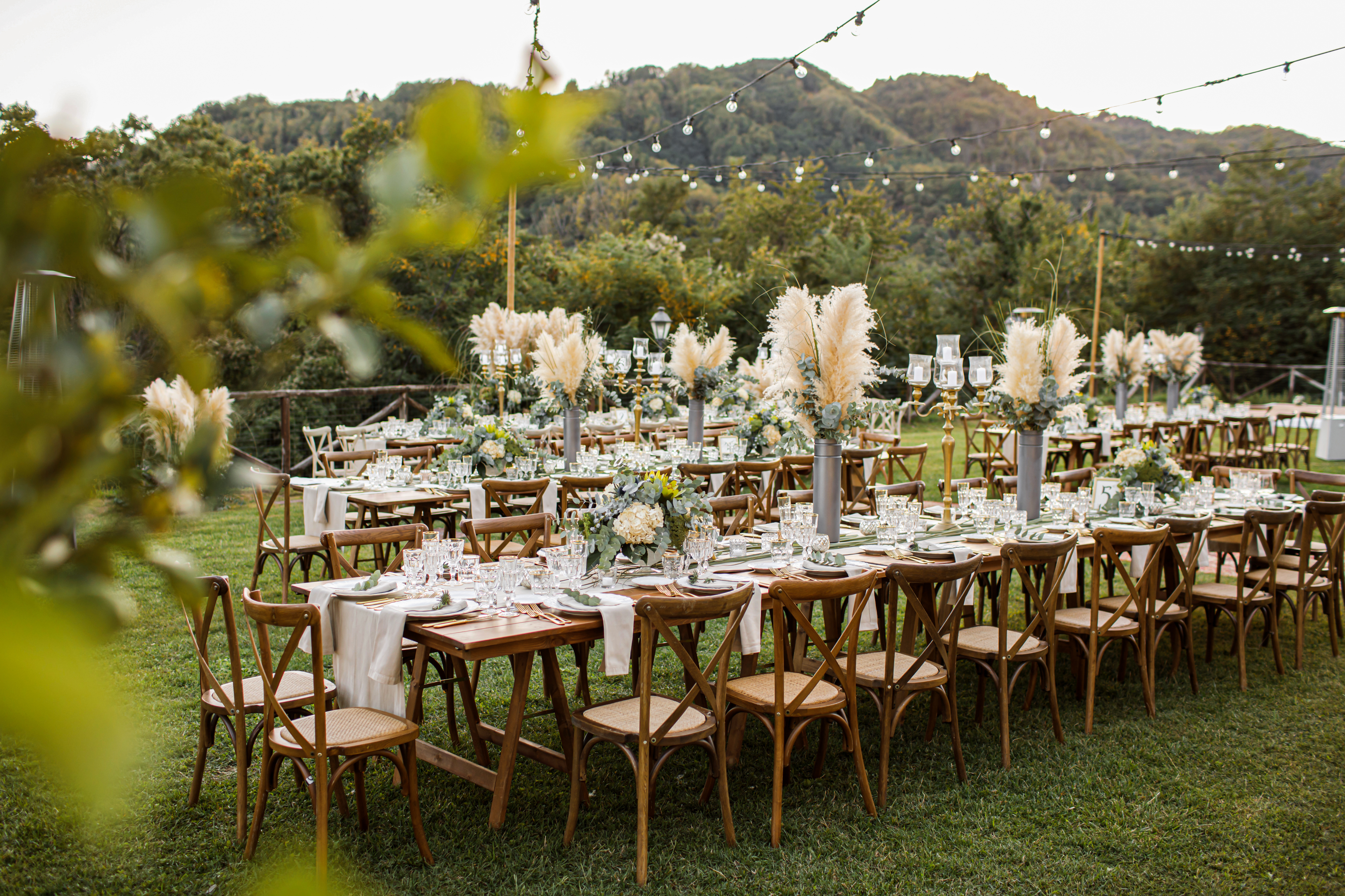 A table set up for guests at an outdoor event | Source: Shutterstock