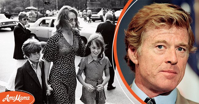 Pictures of actor Robert Redford, his former wife, Lola Van Wangenen and their kids | Photo: Getty Images