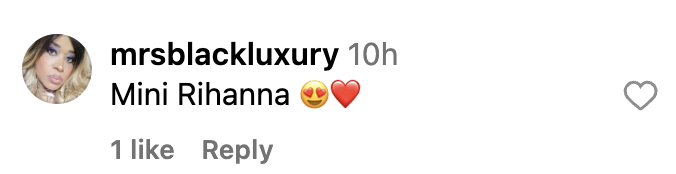 Fan comment about RZA modeling a baby-sized outfit for Savage X Fenty alongside his father, A$AP Rocky, posted in July 2024. | Source: Instagram/savagexfenty