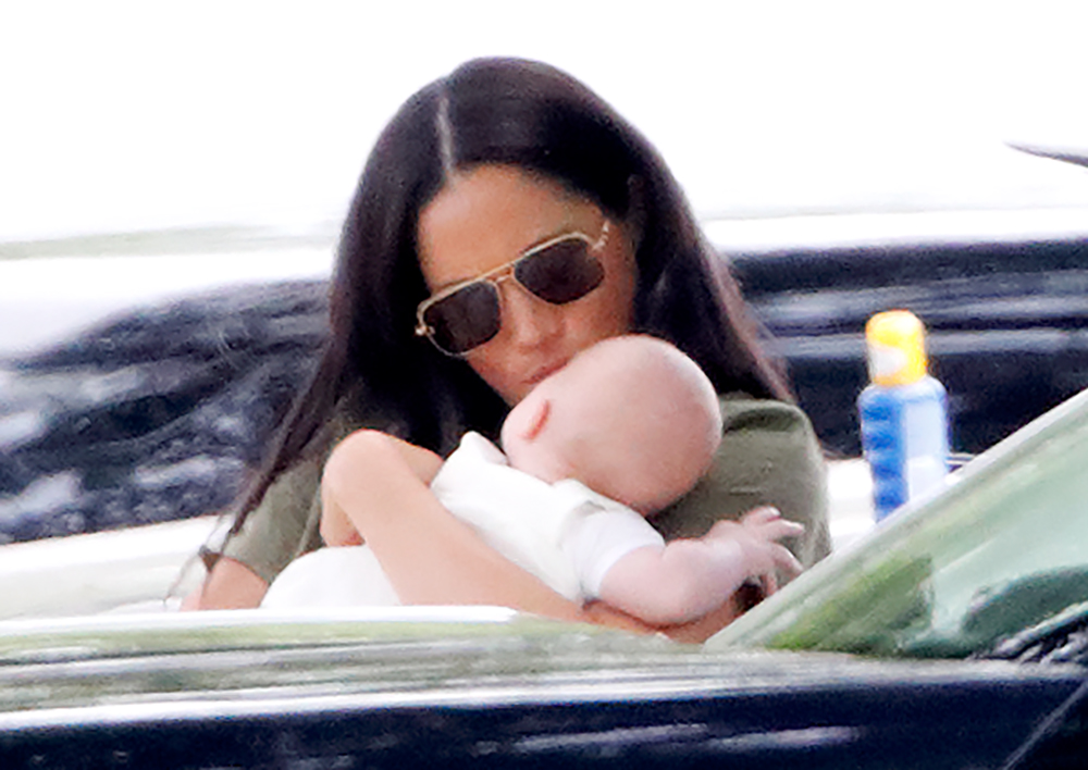 Meghan, Duchess of Sussex and Archie Harrison Mountbatten-Windsor attend the King Power Royal Charity Polo Match at Billingbear Polo Club in Wokingham, England, on July 10, 2019 | Source: Getty Images