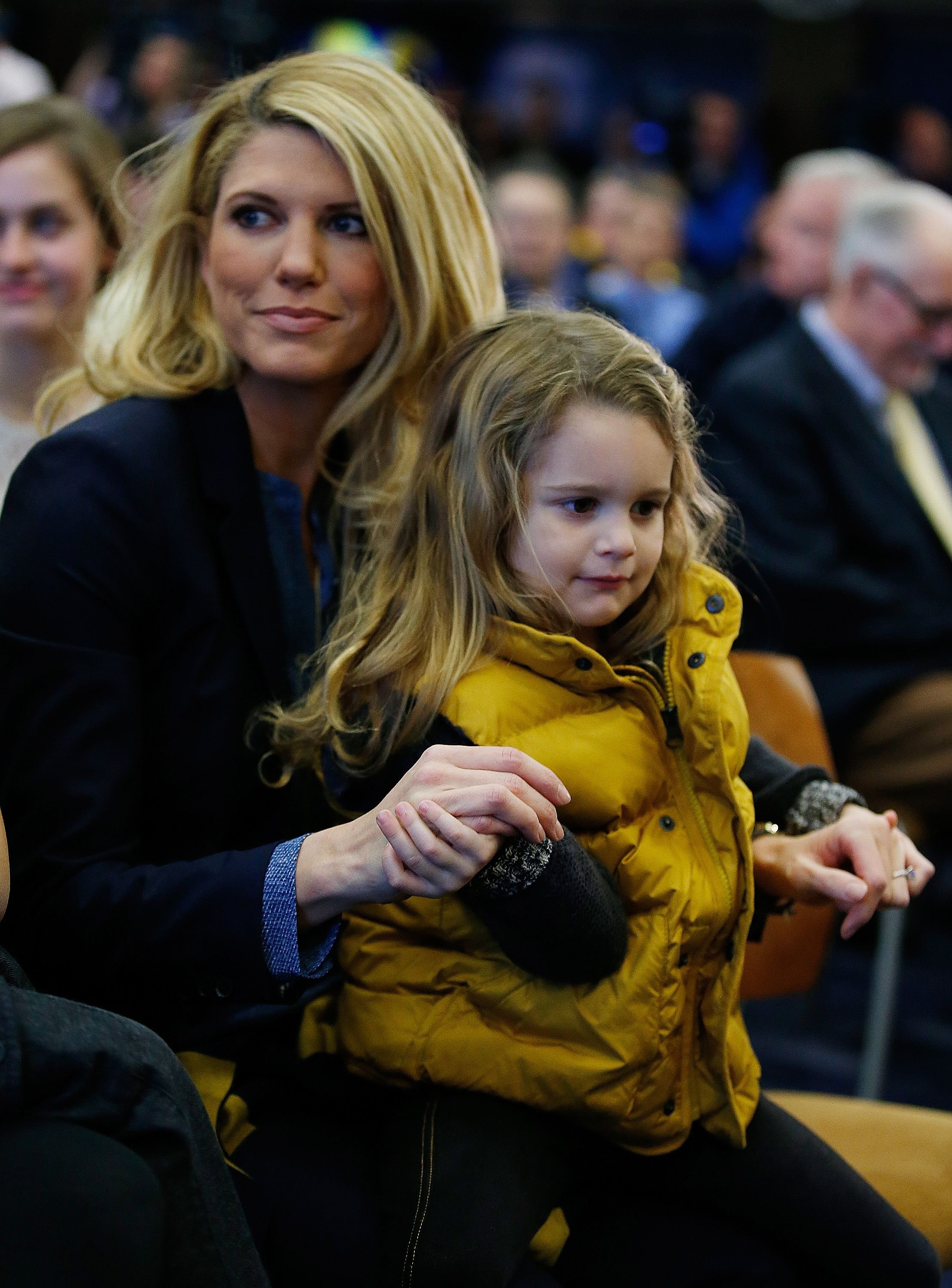 Sarah Harbaugh and Katherine Harbaugh at the Junge Family Champions Center on December 30, 2014, in Ann Arbor, Michigan. | Source: Getty Images