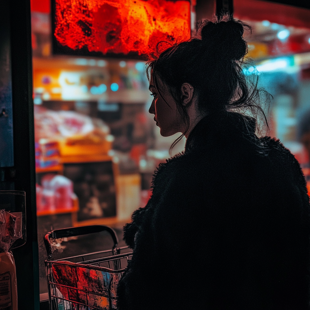 Woman shopping around in a store | Source: Midjourney