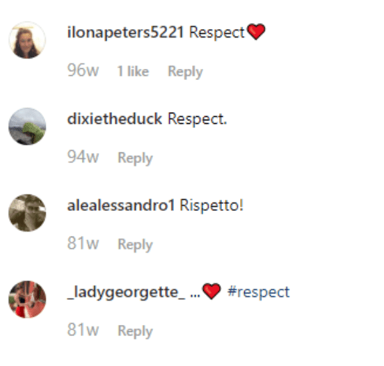 Fan comments on Erin Hester's post of the soldier who offered his respect to a funeral procession. | Source: Instagram/ErinHester