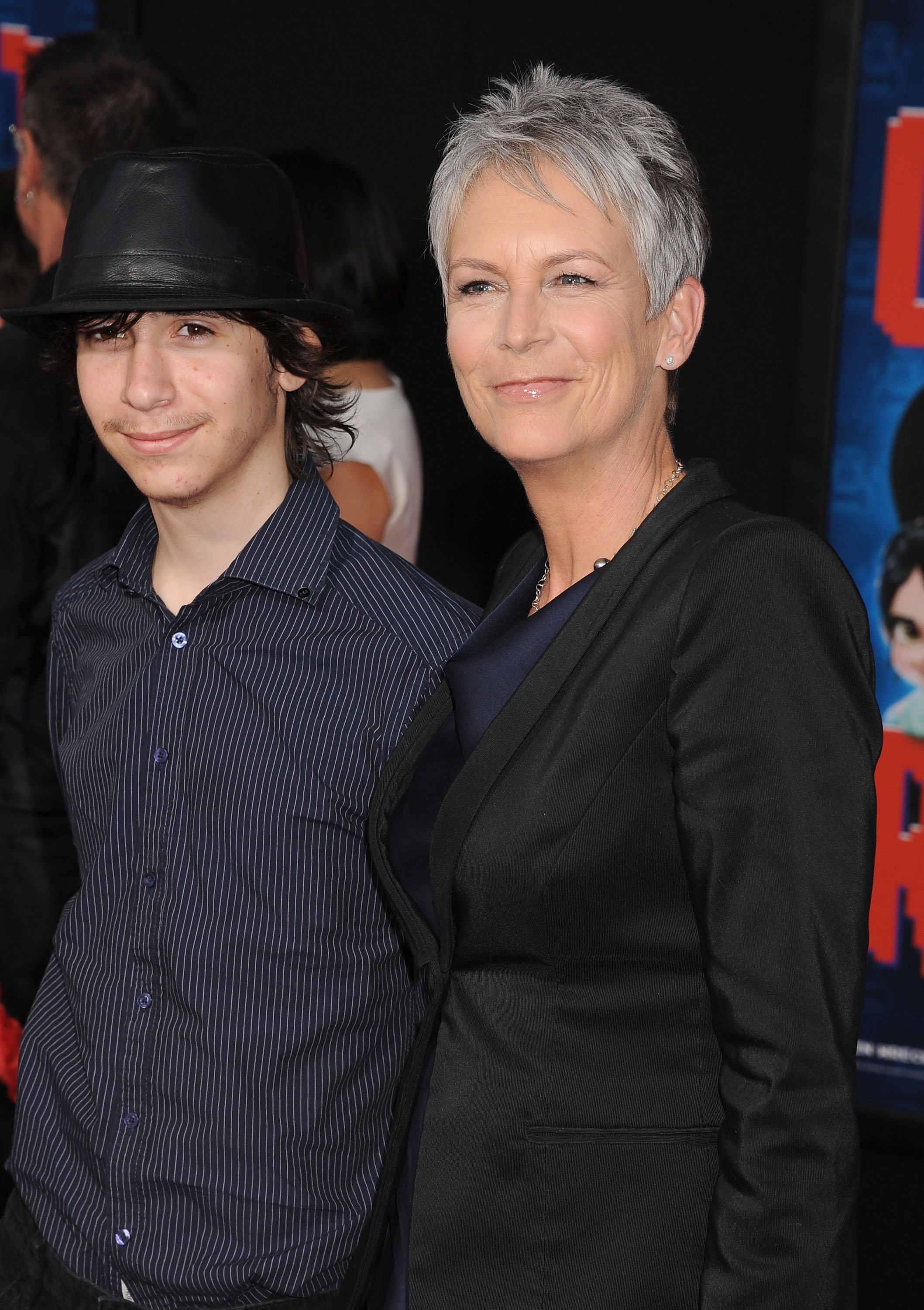 Thomas Guest and Jamie Lee Curtis at the Los Angeles premiere of "Wreck-It Ralph" on October 29, 2012, in Hollywood, California | Source: Getty Images