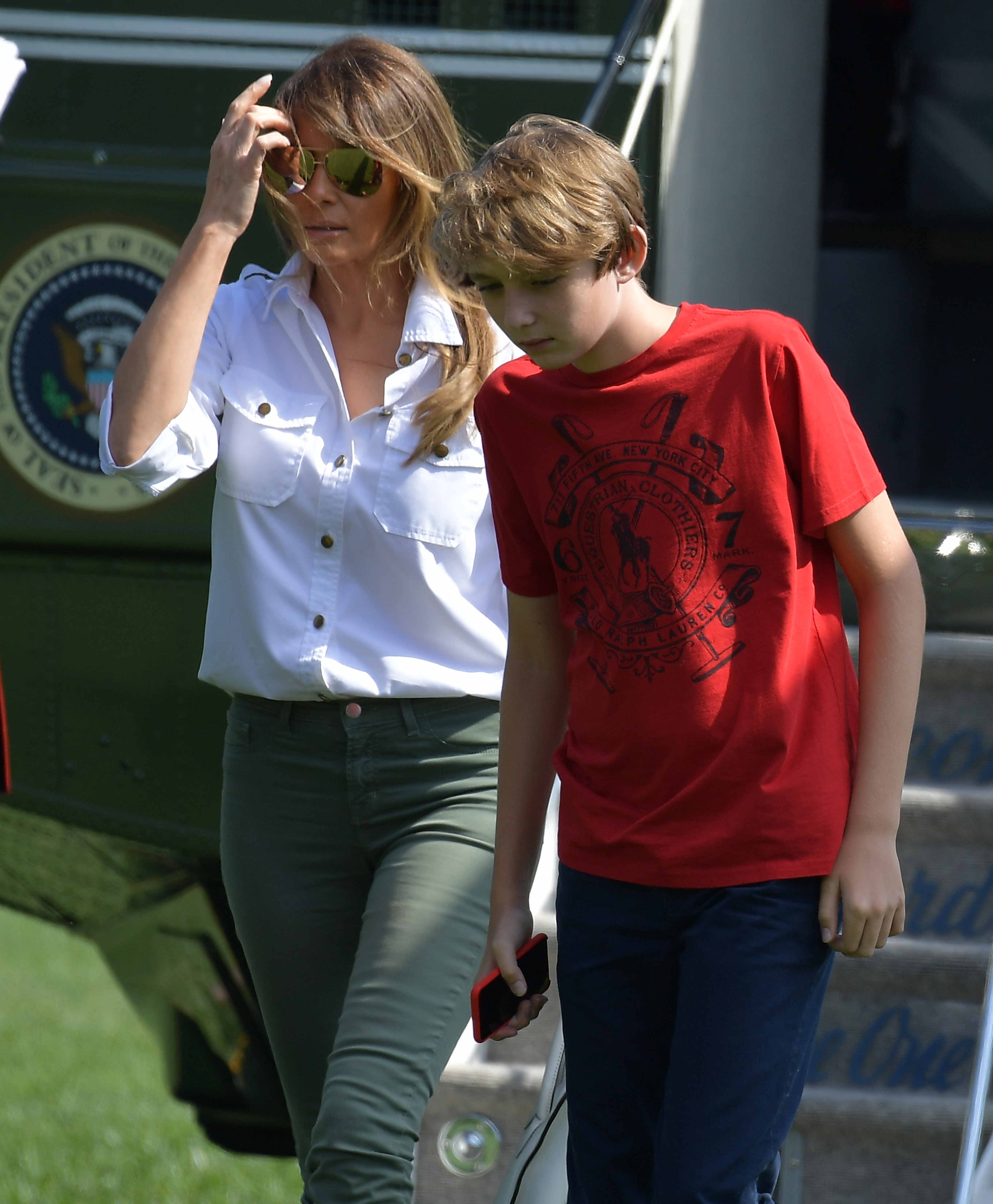 Melania and Barron Trump spotted on June 18, 2017, in Washington, D.C. | Source: Getty Images