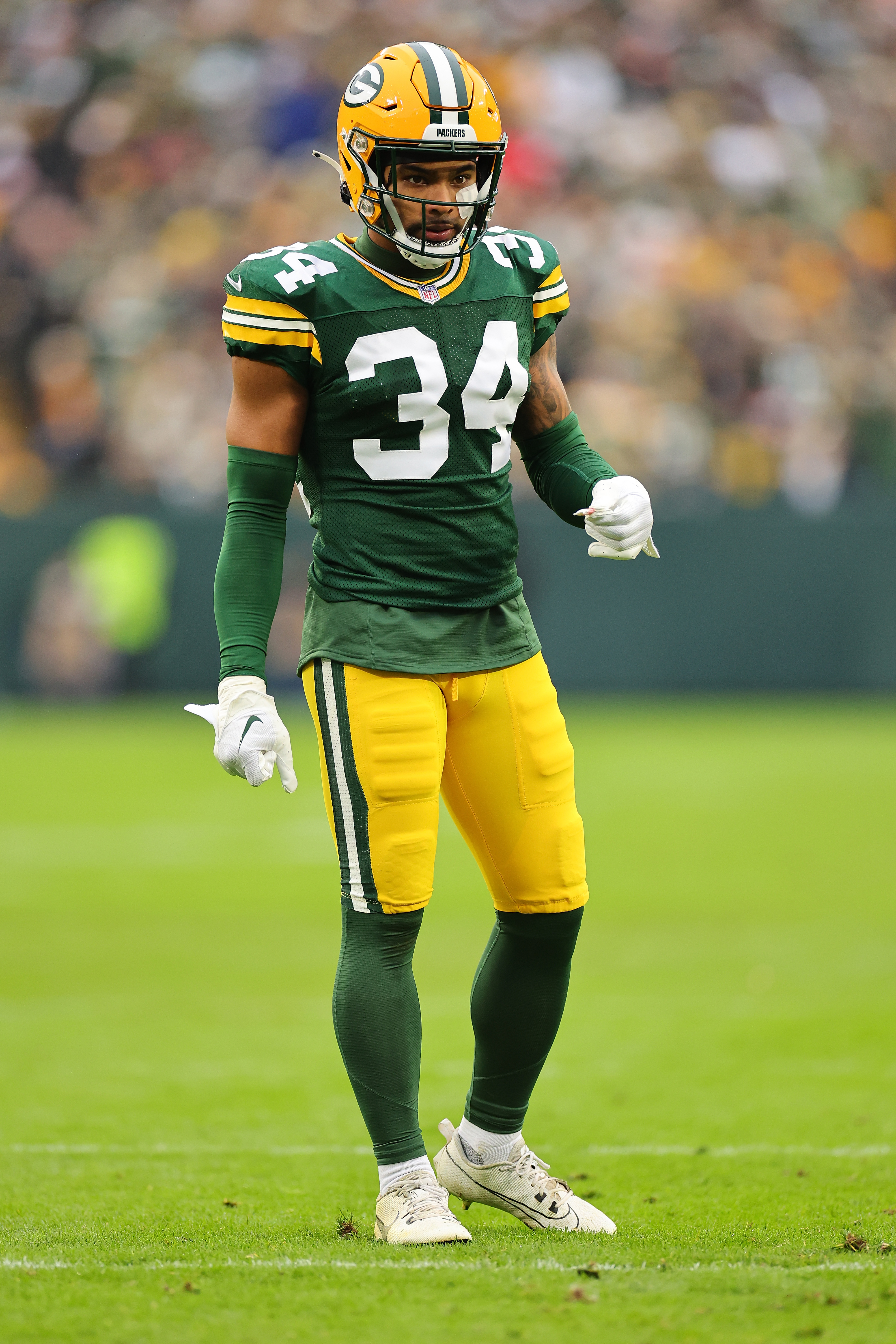 Jonathan Owens of the Green Bay Packers during a game against the Tampa Bay Buccaneers on December 17, 2023, in Green Bay, Wisconsin | Source: Getty Images