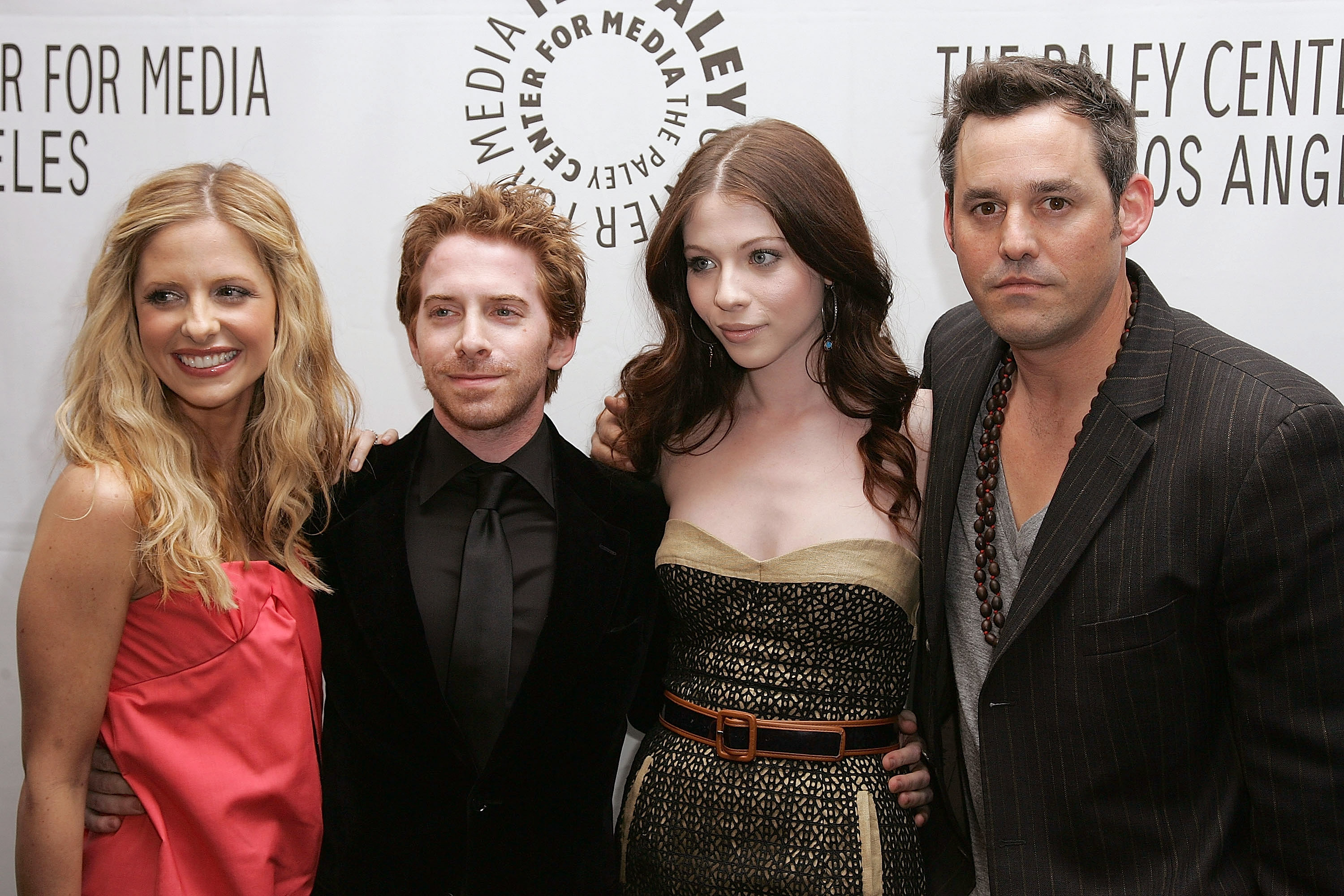 Sarah Michelle Gellar, Seth Green, Michelle Trachtenberg and Nicolas Brendon from the show 'Buffy the Vampire Slayer' at the Paley Center for Media's 25th annual Paley Television Festival at the Arclight Cinema on March 20, 2008 in Hollywood, California.
