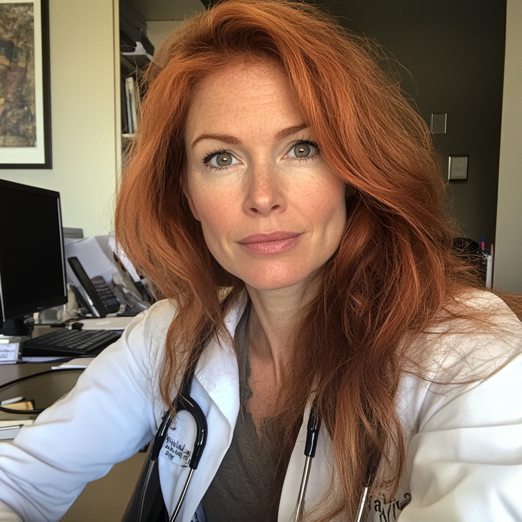 A doctor sitting at her desk | Source: Midjourney