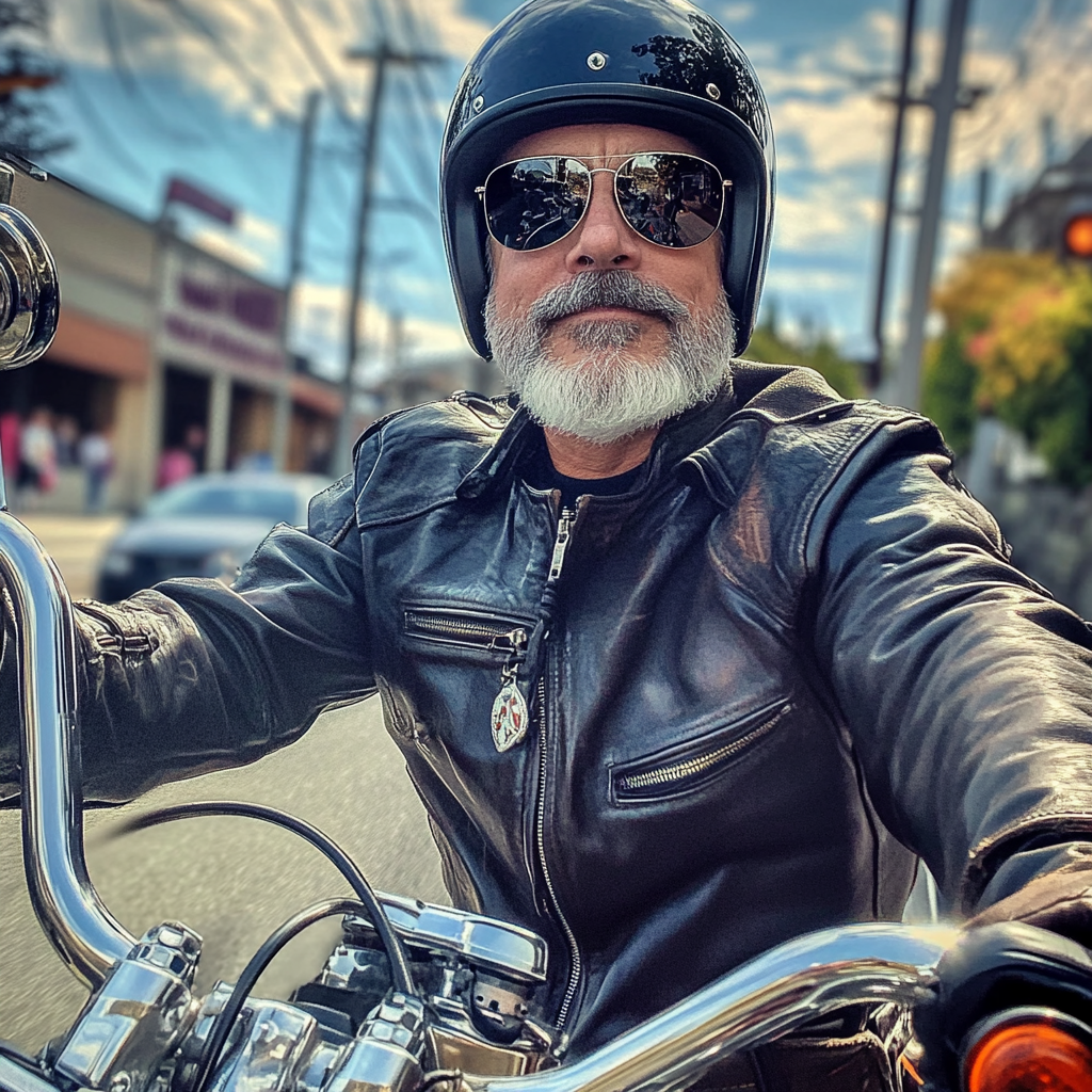 An older man on a motorcycle | Source: Midjourney