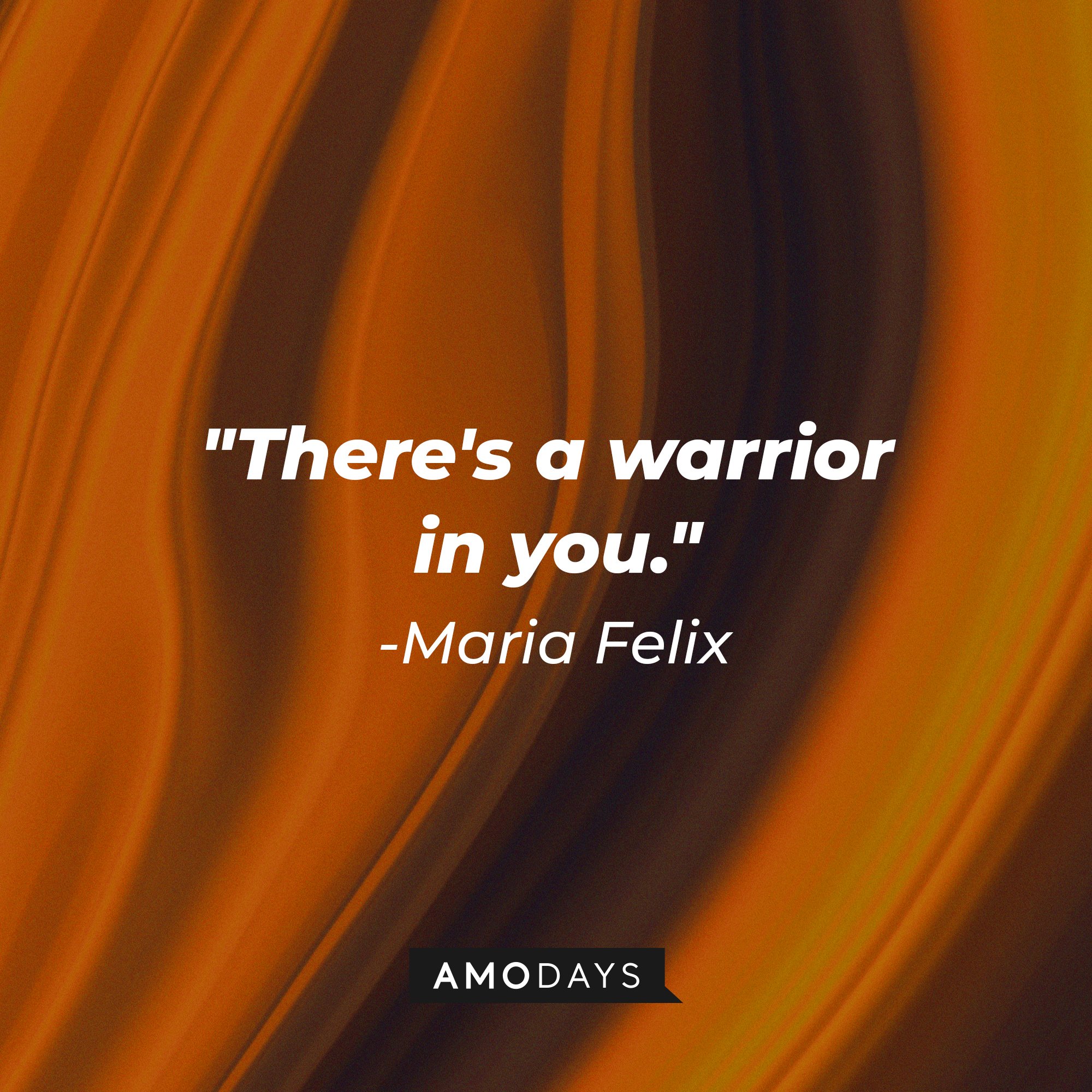 Maria Felix's quote: "There's a warrior in you." | Image: AmoDays