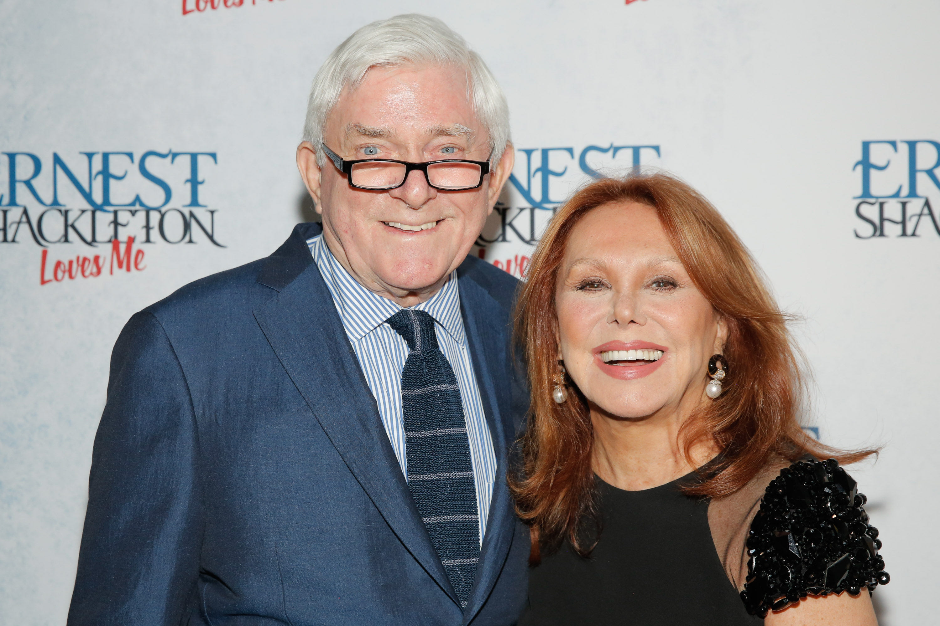 Phil Donahue and Marlo Thomas attend the Off-Broadway opening of "Ernest Shackleton Loves Me" at the Tony Kiser Theatre on May 7, 2017 in New York City | Source: Getty Images