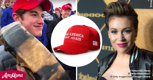 Alyssa Milano slammed for comparing red MAGA hat with white Ku Klux Klan hood