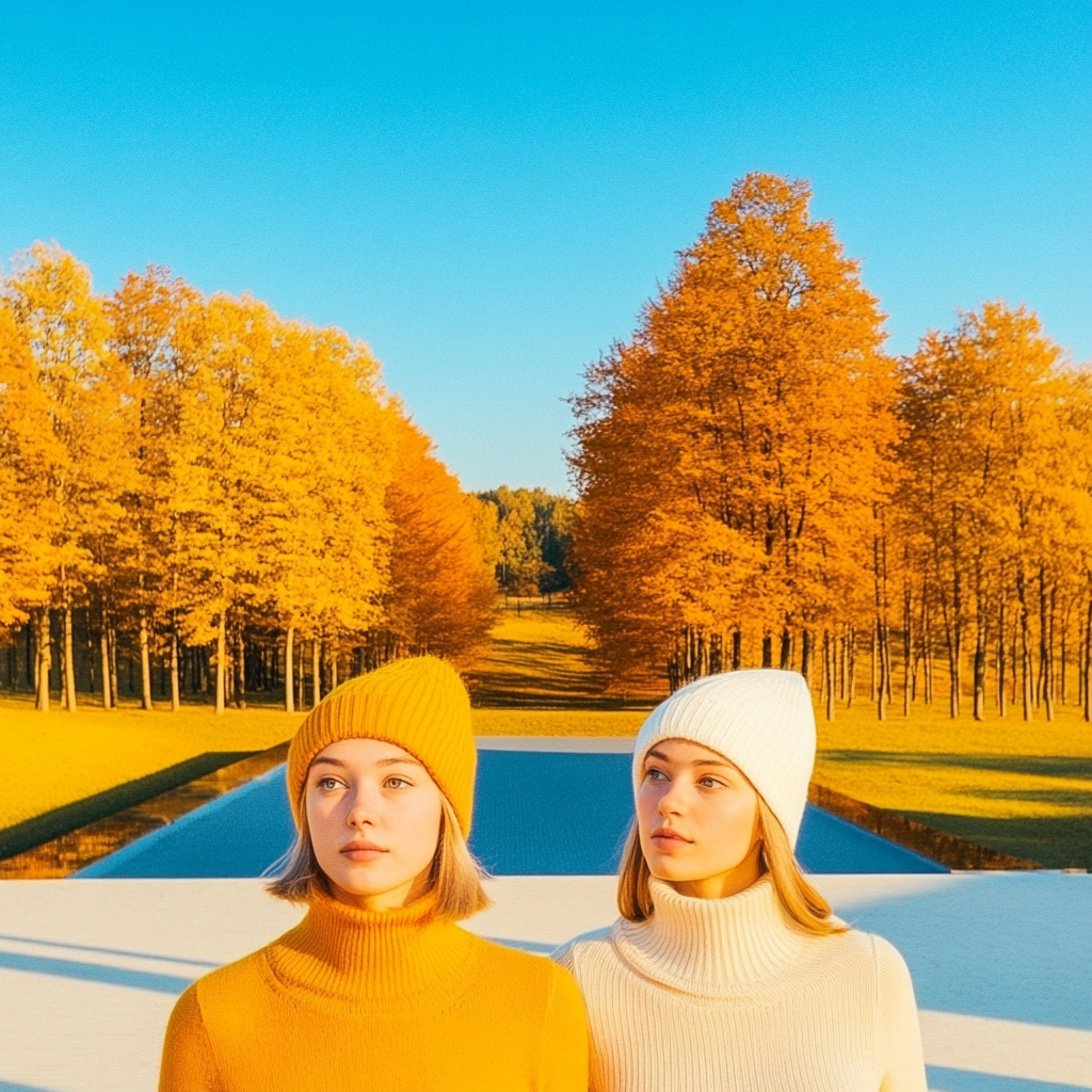 Two young women pictured outdoors during the fall season | Source: Midjourney