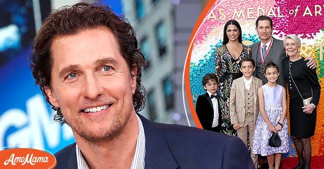 Matthew McConaughey ist Gast am "GMA DAY", Donnerstag, 24. Januar 2019. [links]; Livingston Alves McConaughey, Camila Alves, Levi Alves McConaughey, Preisträger Matthew McConaughey, Vida Alves McConaughey und Kay McConaughey nehmen an den Texas Medal Of Arts Awards teil Long Center for the Performing Arts am 27. Februar 2019 [rechts]. | Quelle: Getty Images