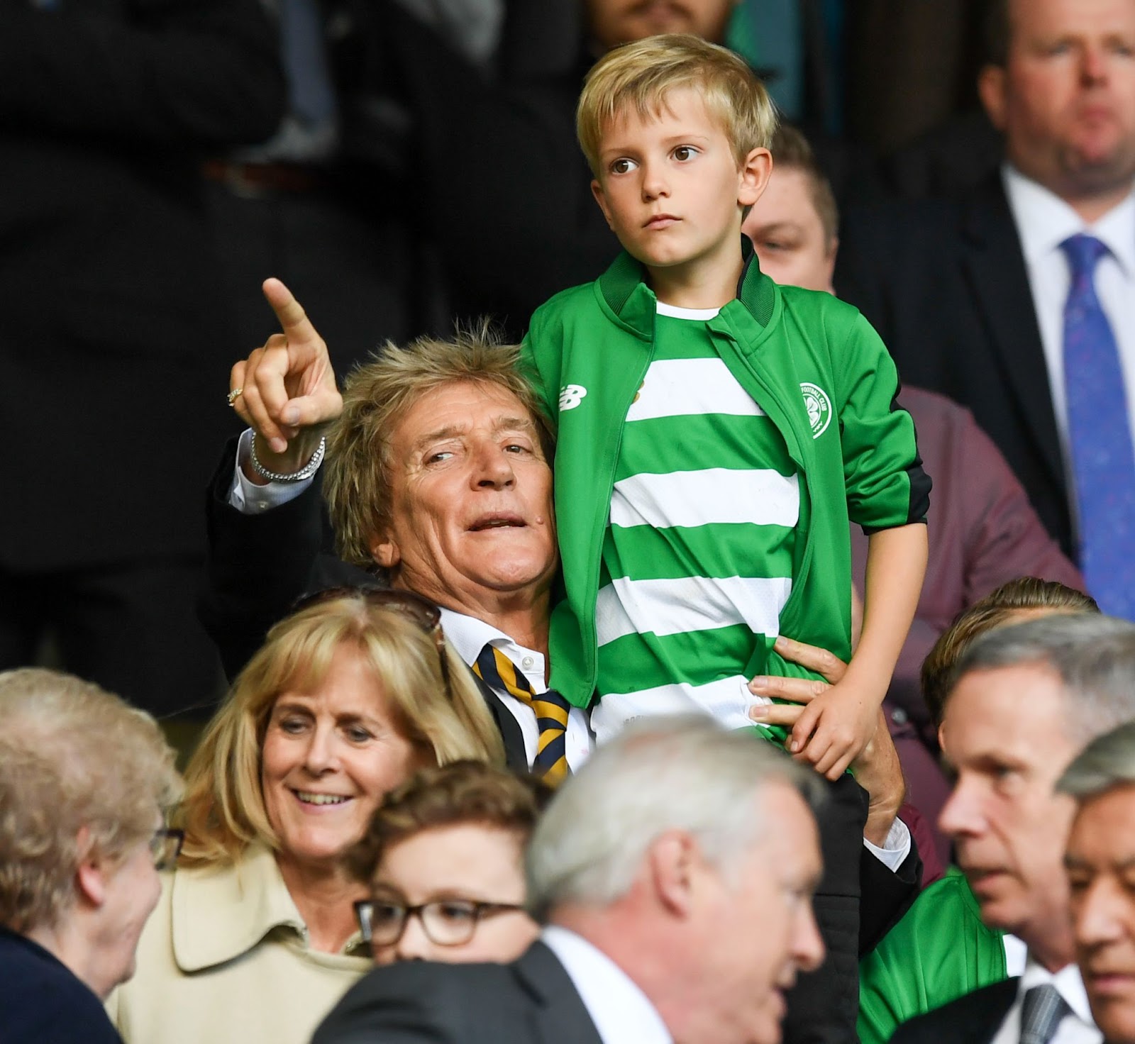 Rod and Aiden Stewart photographed at a soccer game in 2017. | Source: Getty Images