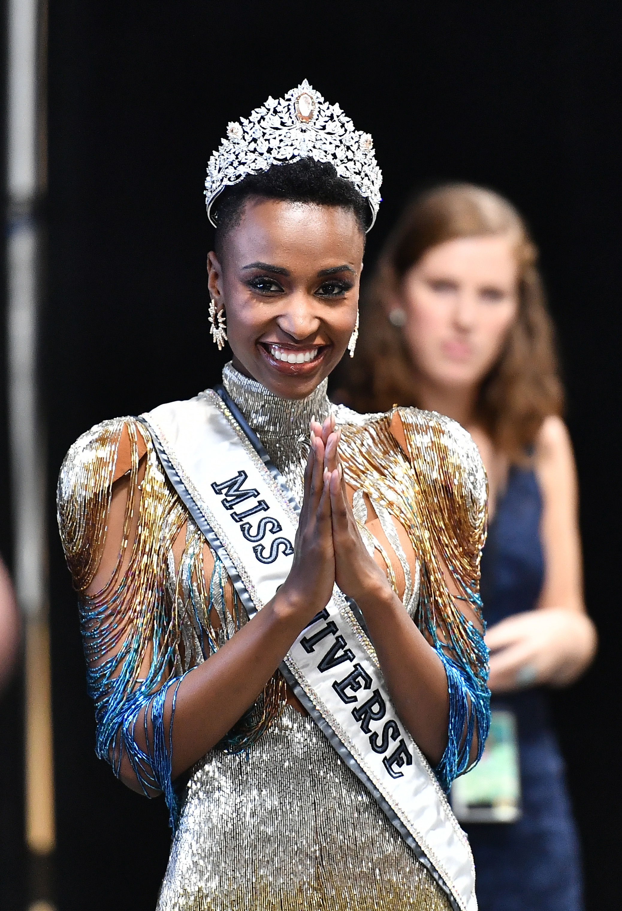 Zozibini Tunzi at a press conference following the 2019 Miss Universe Pageant on December 8, 2019, in Atlanta, Georgia | Source: Getty Images