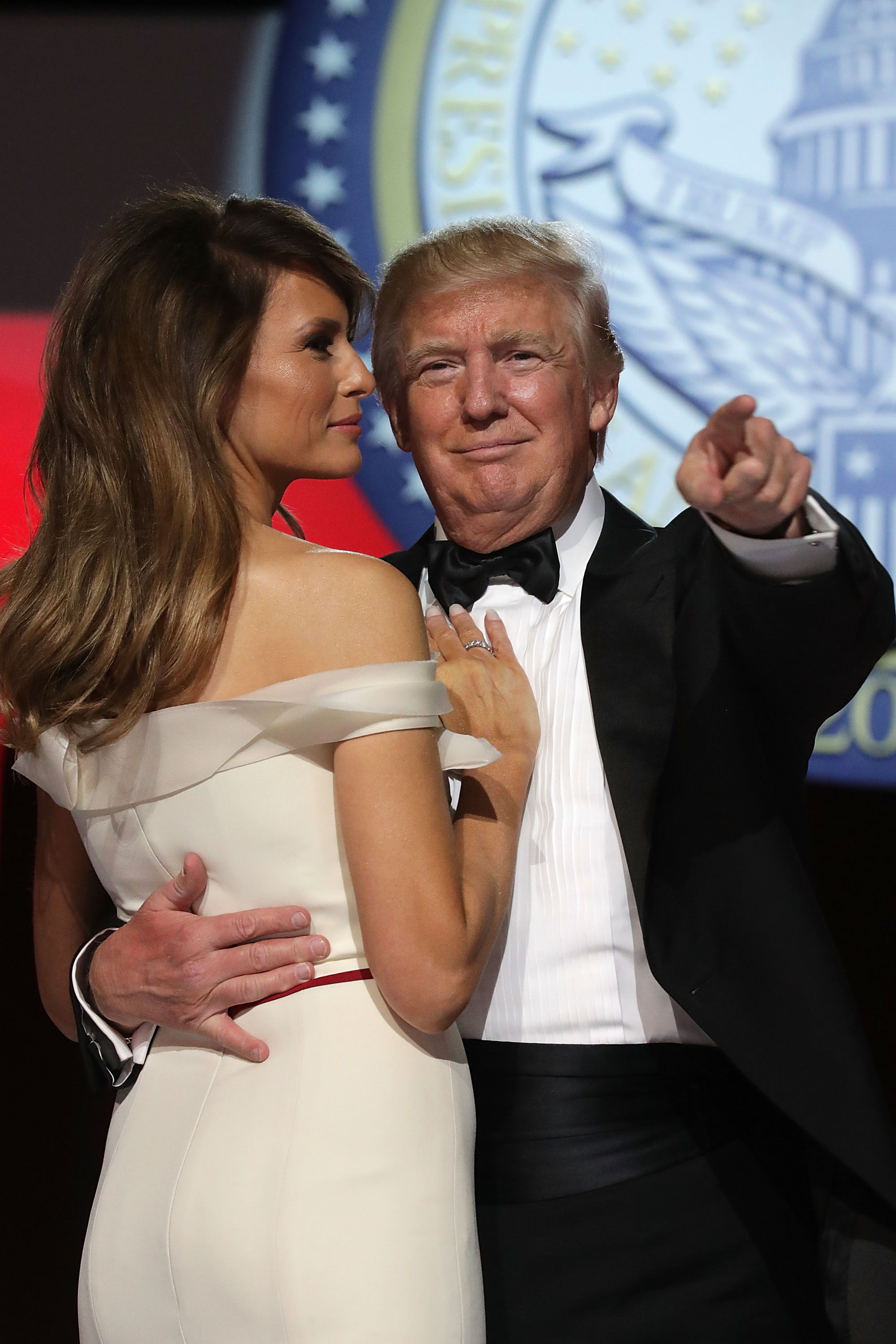 Melania and Donald Trump during the inaugural Freedom Ball at the Washington Convention Center January 20, 2017, in Washington, D.C. | Source: Getty Images