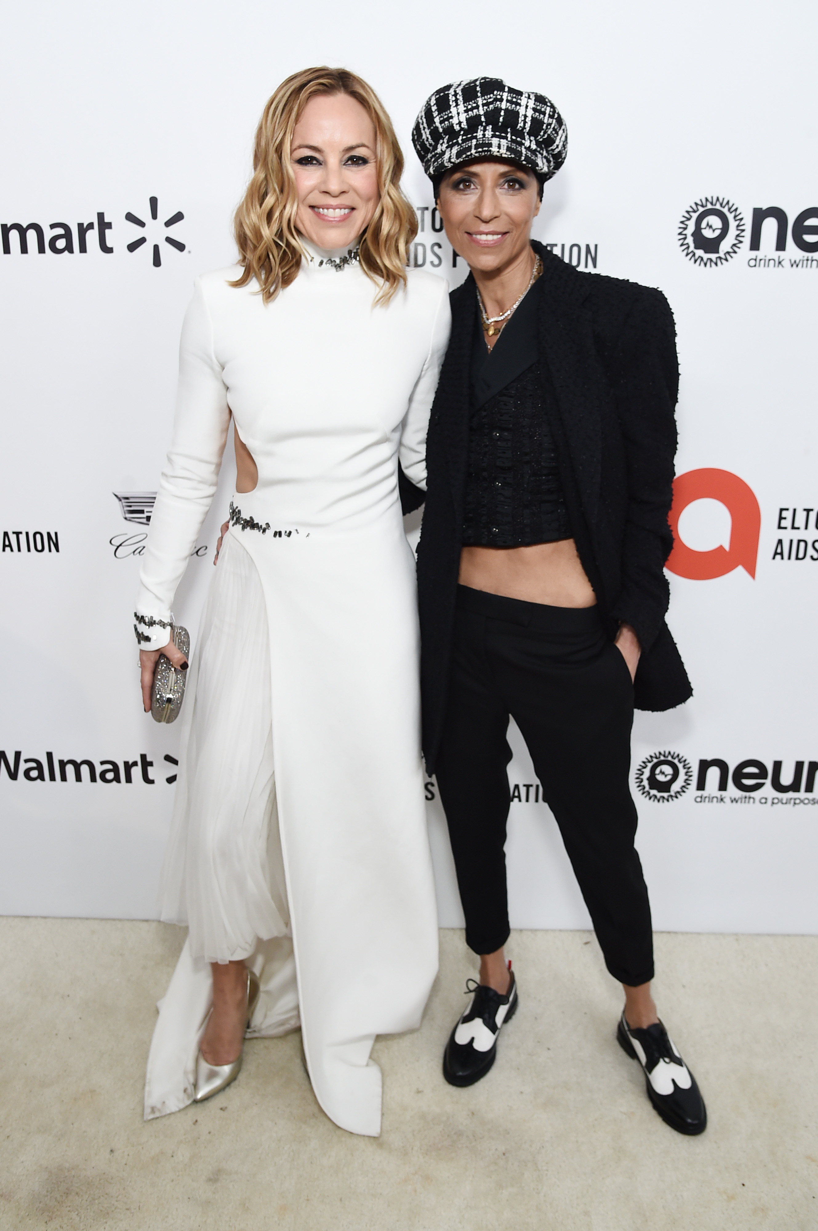 Maria Bello and Dominique Crenn at the 28th Annual Elton John AIDS Foundation Academy Awards Viewing Party on February 9, 2020, in West Hollywood, California. | Source: Getty Images