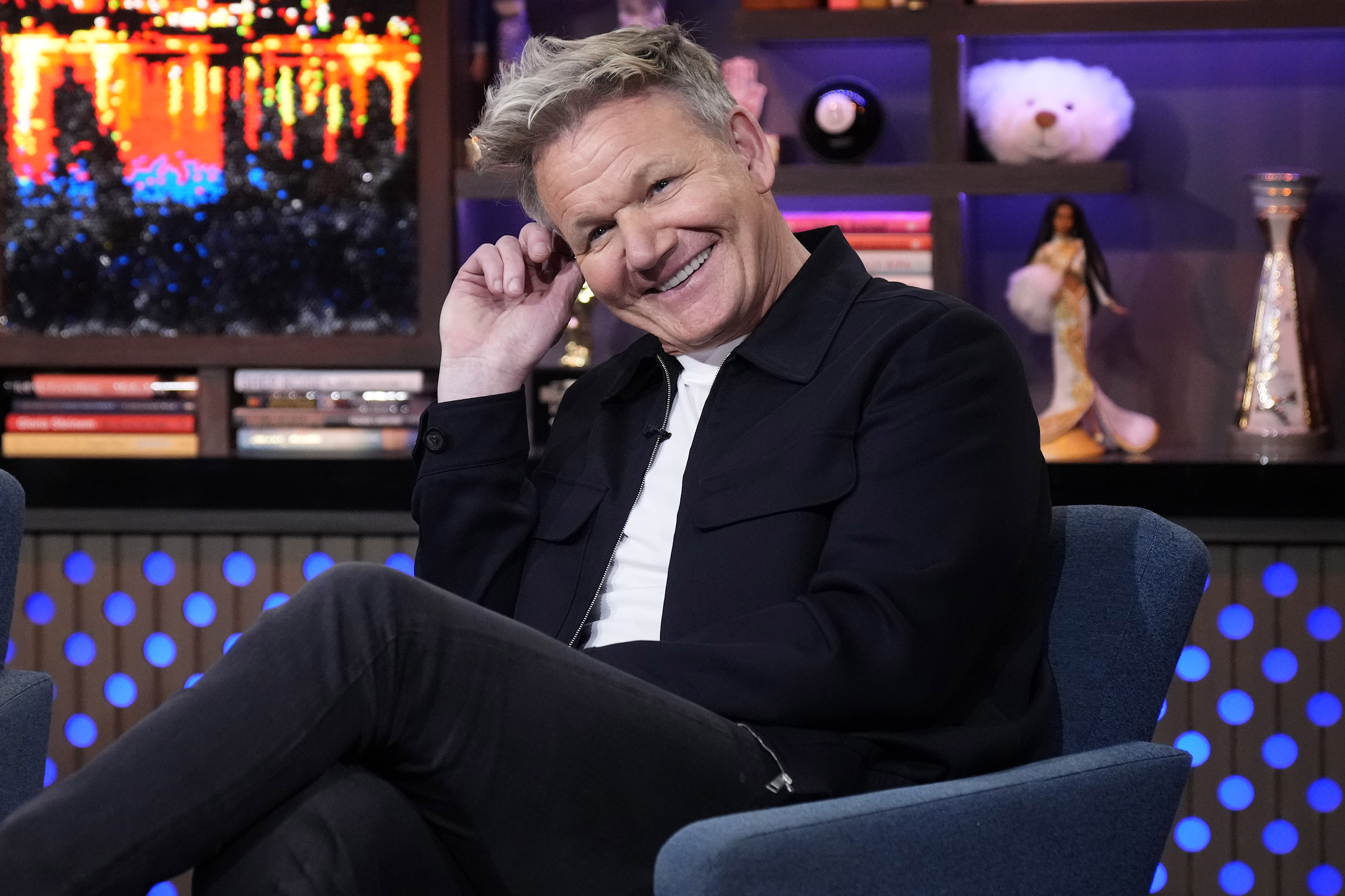 In a much lighter setting, Gordon Ramsay was all smiles during a 2024 appearance on "Watch What Happens Live With Andy Cohen." The relaxed energy stood in stark contrast to his intense kitchen persona, echoing the warm, comedic flair he later brought to his cheeky Thanksgiving tribute.
