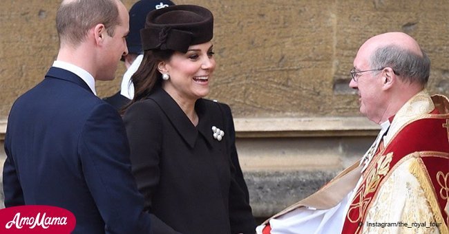 Pregnant Duchess Kate flaunts her significantly grown baby bump during Easter service