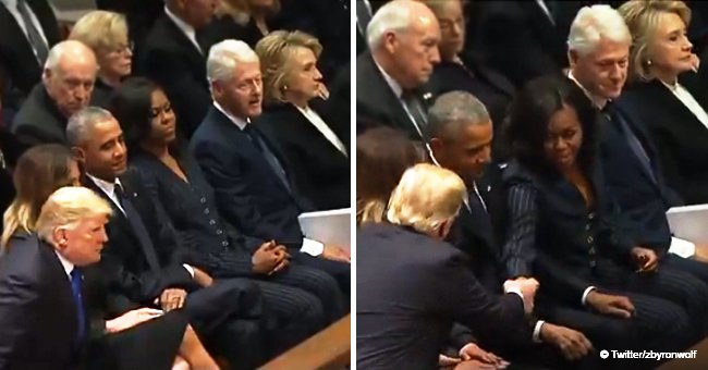 Hillary Clinton reportedly ignores President Trump at George H. W. Bush's funeral