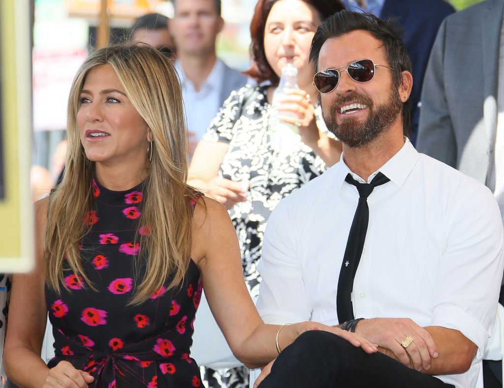 Jennifer Aniston and Justin Theroux at the ceremony honoring Jason Bateman on July 25, 2017 in Hollywood | Getty Images  