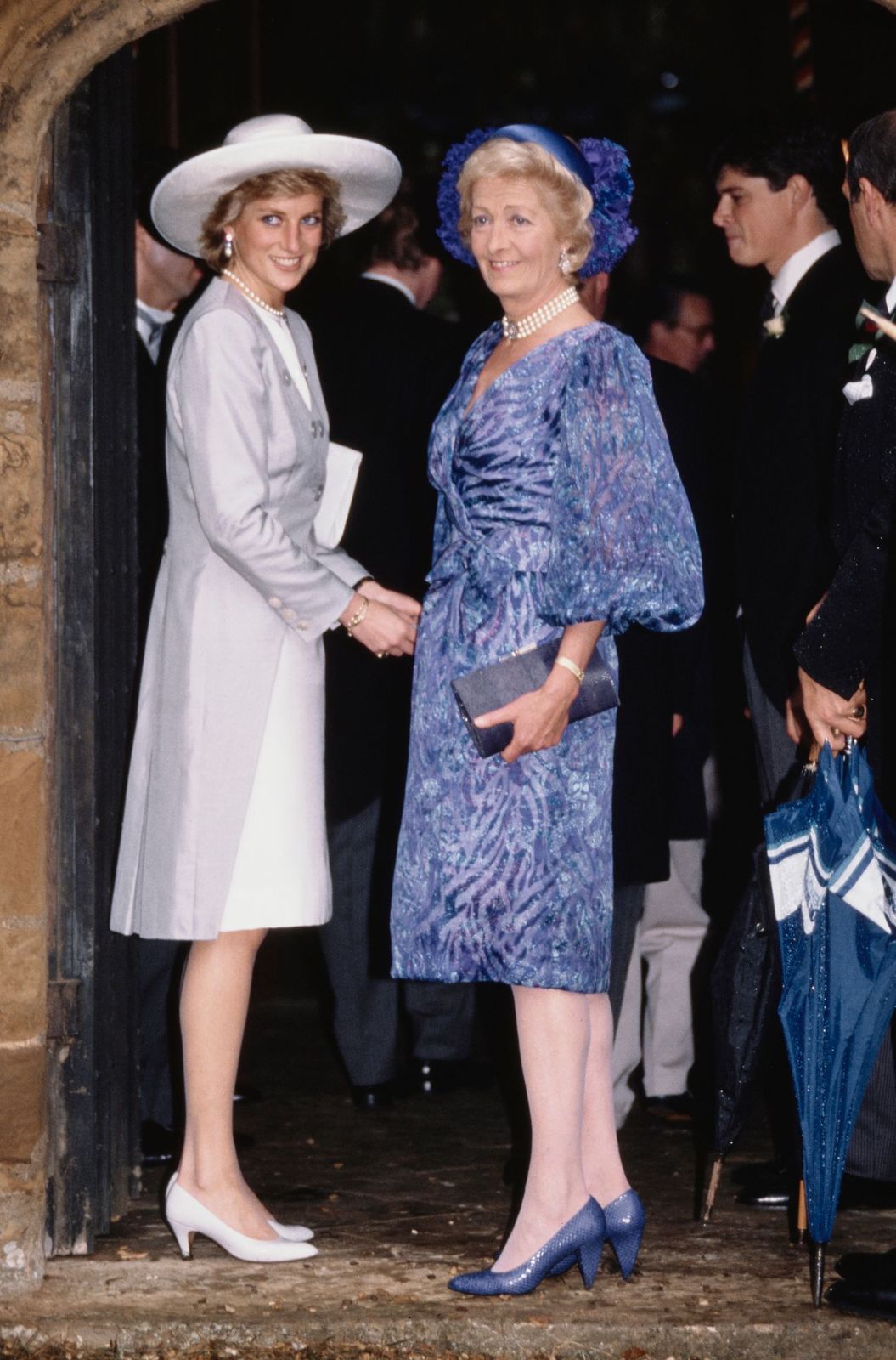 Diana, Princess of Wales (1961 - 1997) with her mother Frances Shand Kydd at the wedding of Diana's brother Viscount Althorp to Victoria Lockwood at St Mary's Church in Great Brington, Northamptonshire, 16th September 1989 | Getty Images