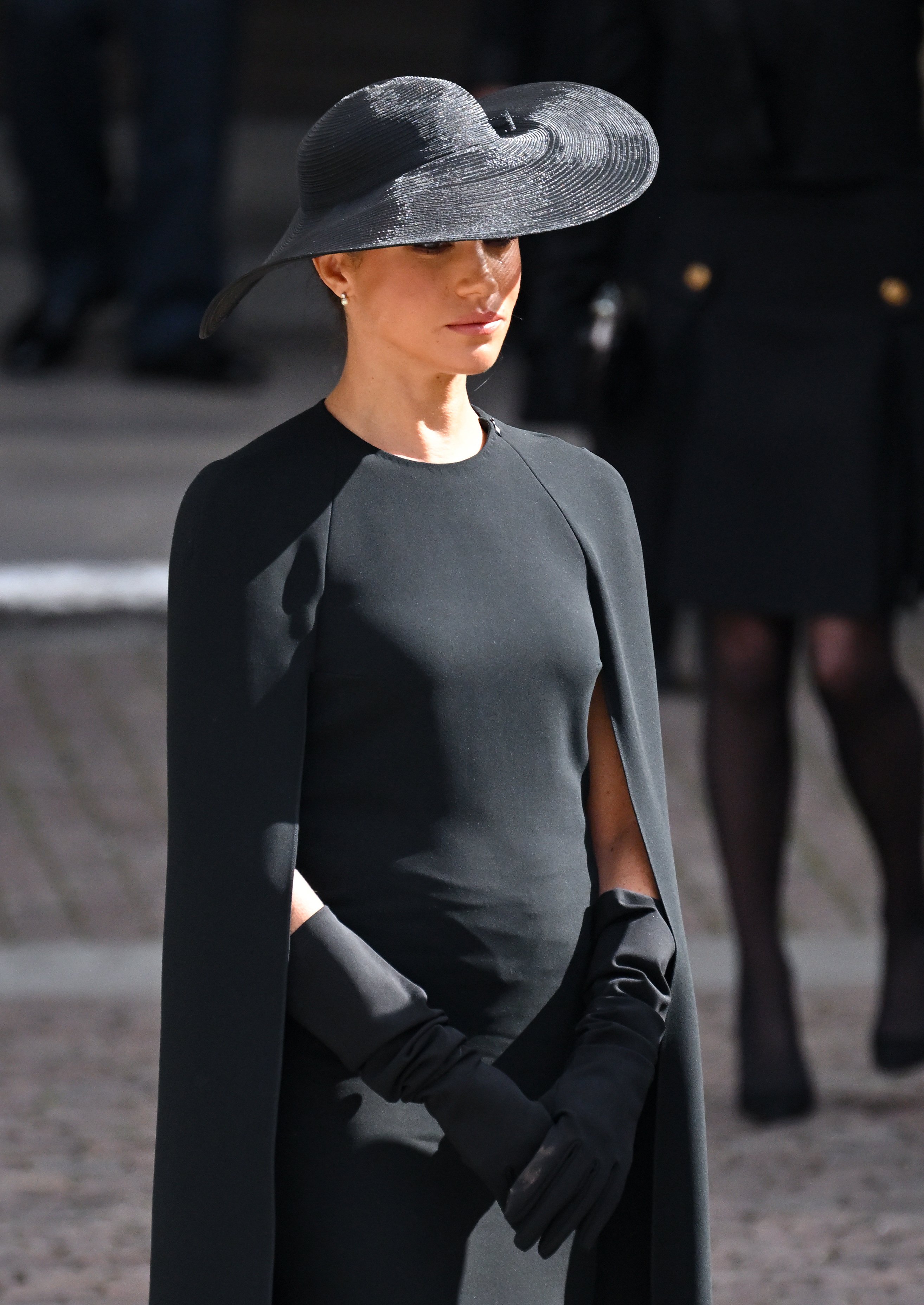 Meghan, Herzogin von Sussex, während des Staatsbegräbnisses von Königin Elizabeth II. in der Westminster Abbey am 19. September 2022 in London, England | Quelle: Getty Images
